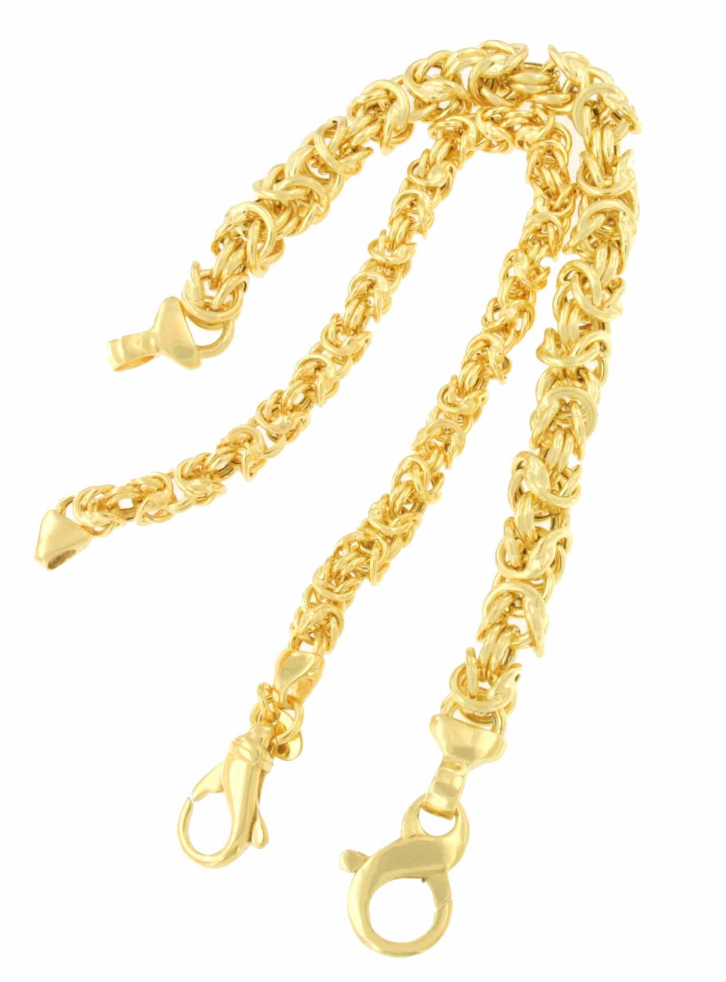 CASERTA pulsera plata 1ª ley bañada oro eslabones de aros