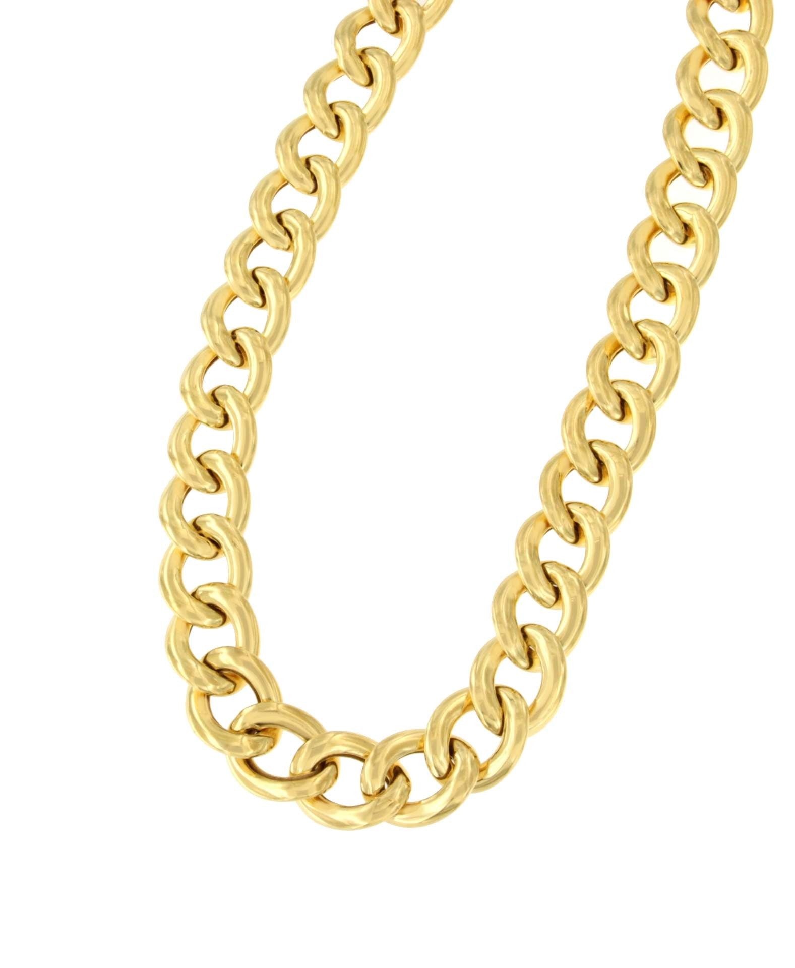 ARZACHENA gargantilla plata 1ª ley bañada oro eslabones barbados - Roman Joyero