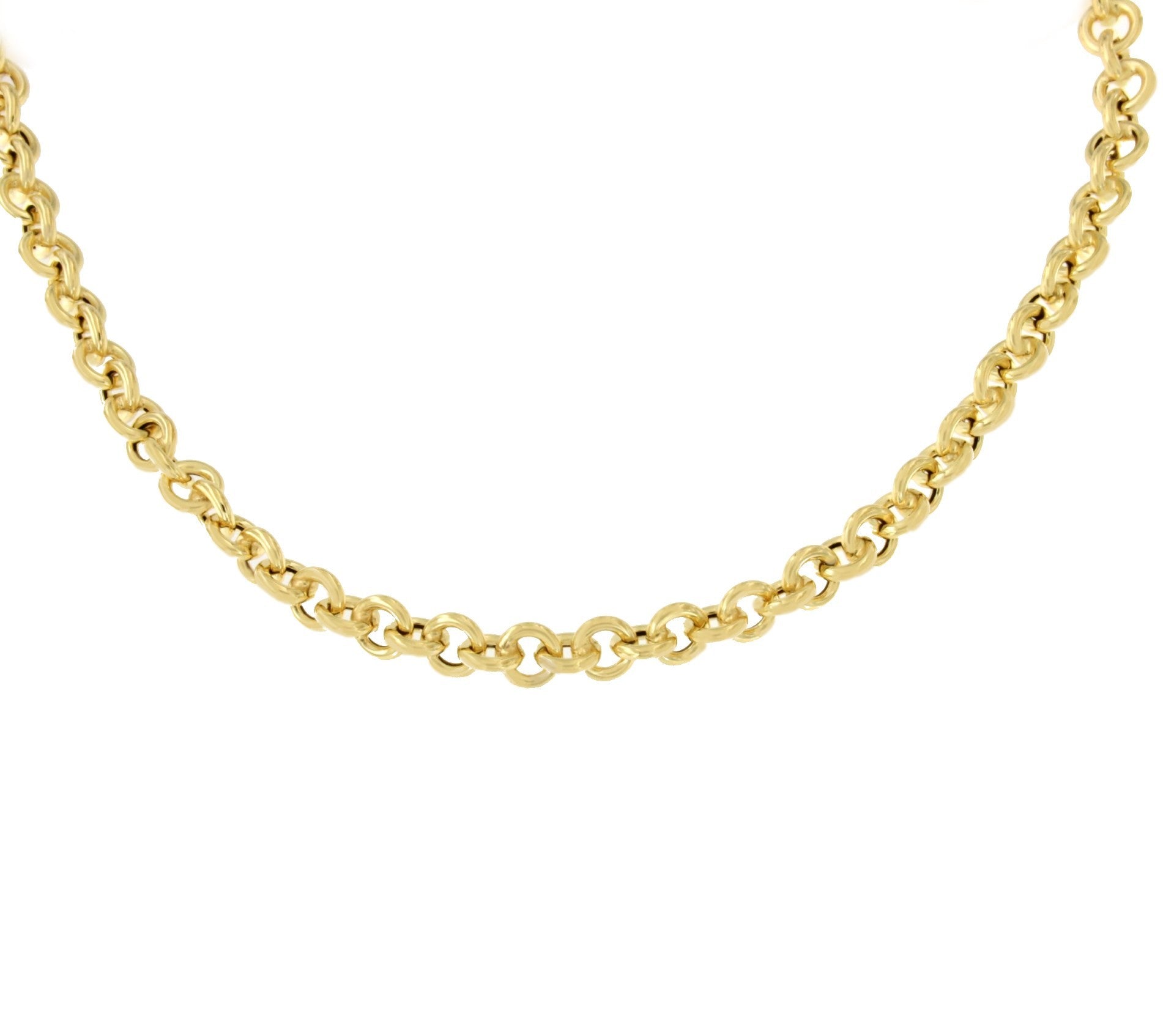 ROCK&ROLL gargantilla plata 1ª ley bañada oro eslabones redondos