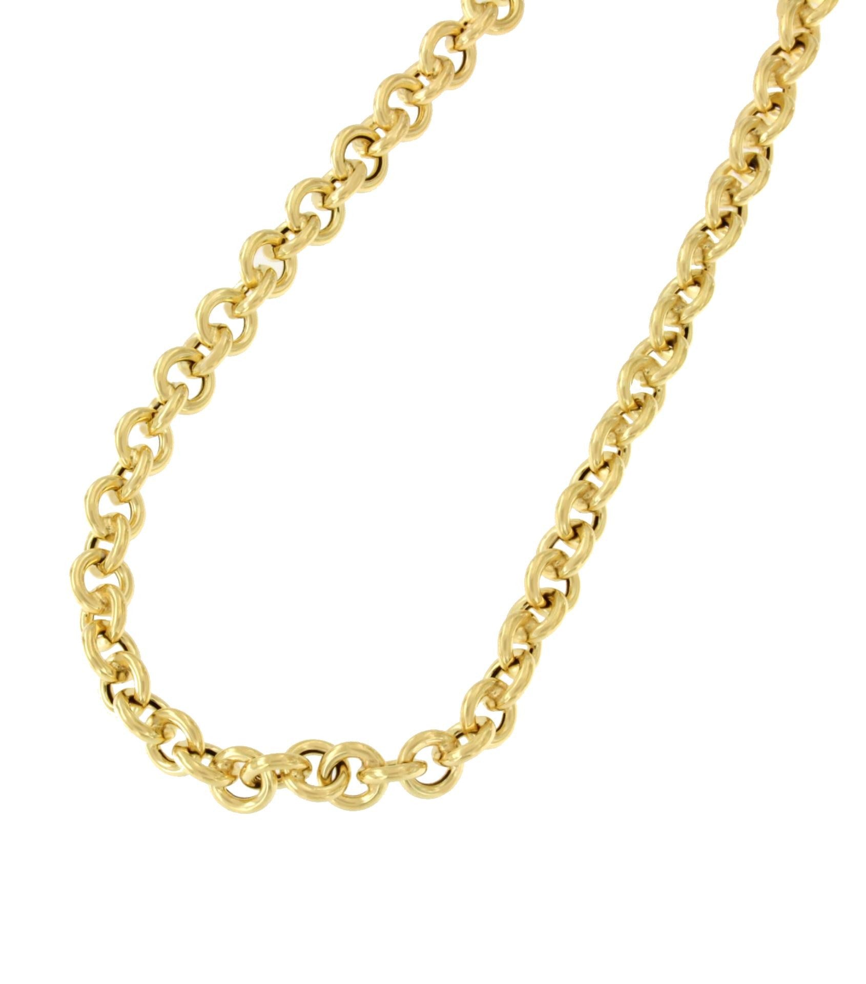 ROCK&ROLL gargantilla plata 1ª ley bañada oro eslabones redondos