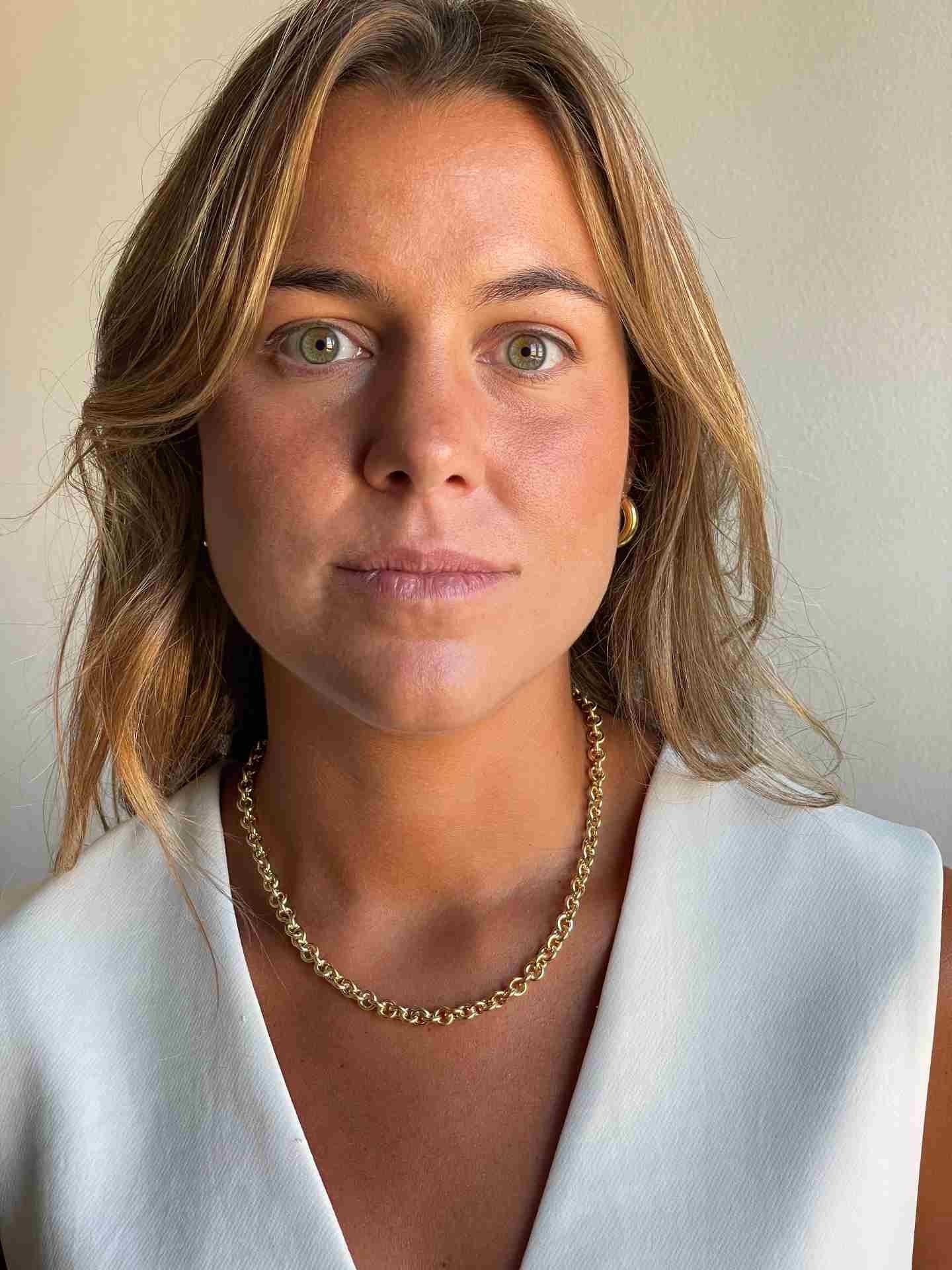 ROCK&ROLL gargantilla plata 1ª ley bañada oro eslabones redondos