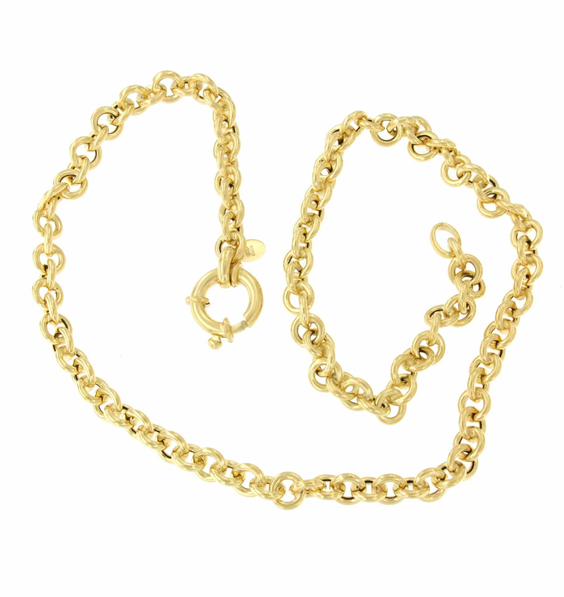 ROCK&ROLL gargantilla plata 1ª ley bañada oro eslabones redondos