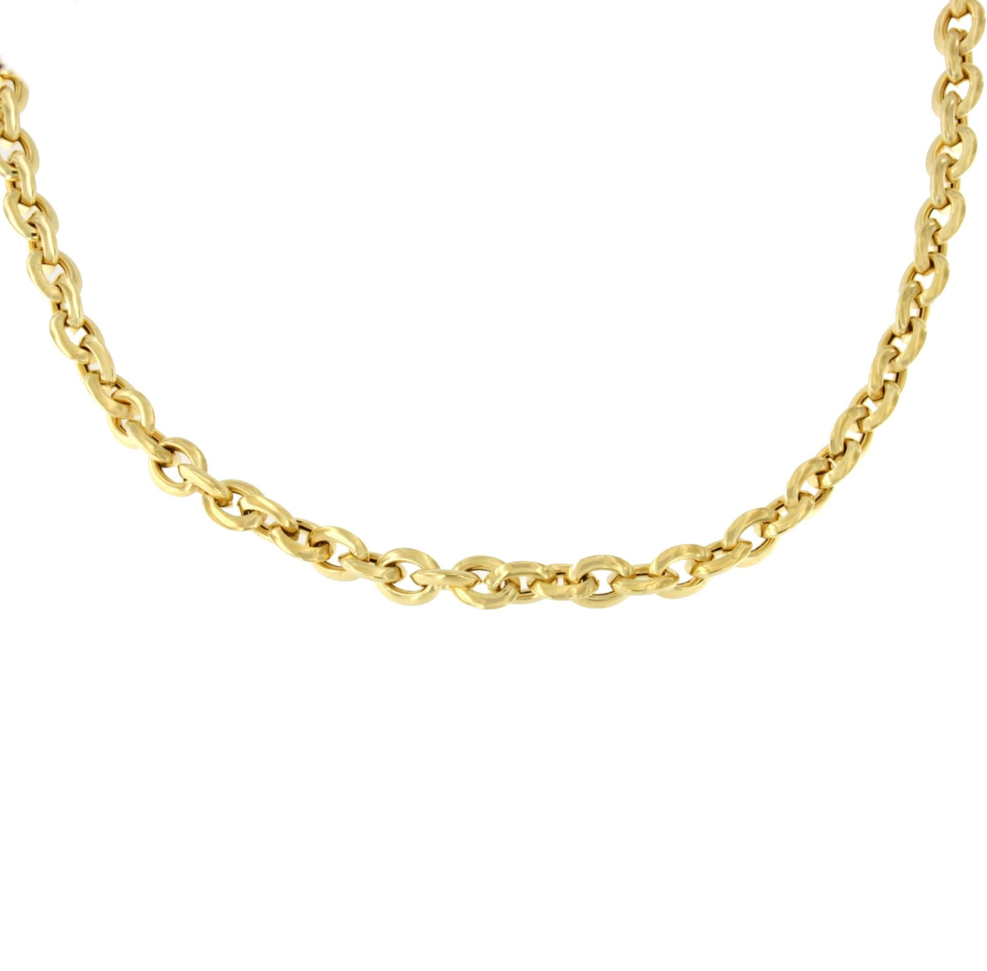 DEIA gargantilla plata 1ª ley bañada oro eslabones lisos afinados