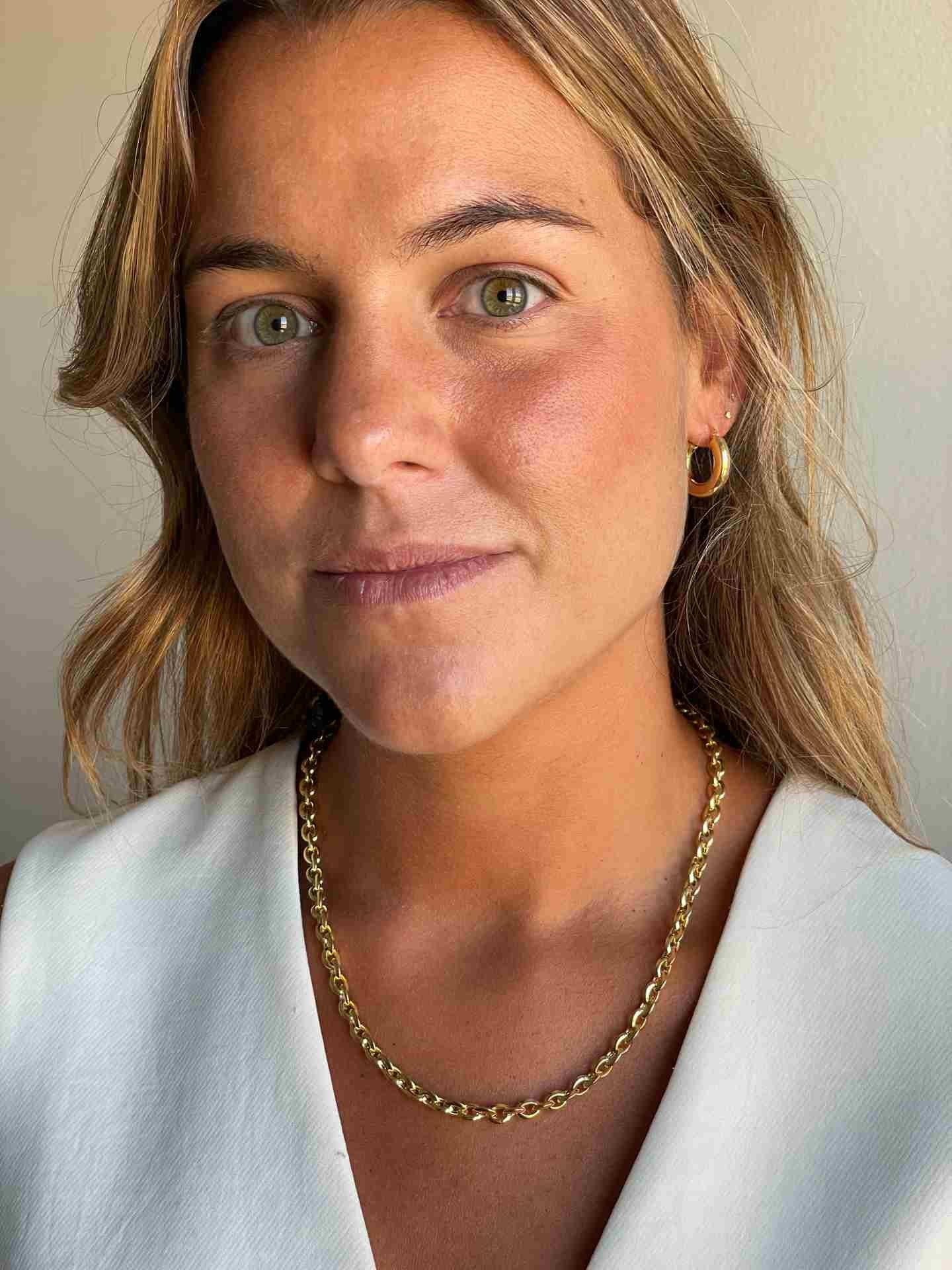 DEIA gargantilla plata 1ª ley bañada oro eslabones lisos afinados