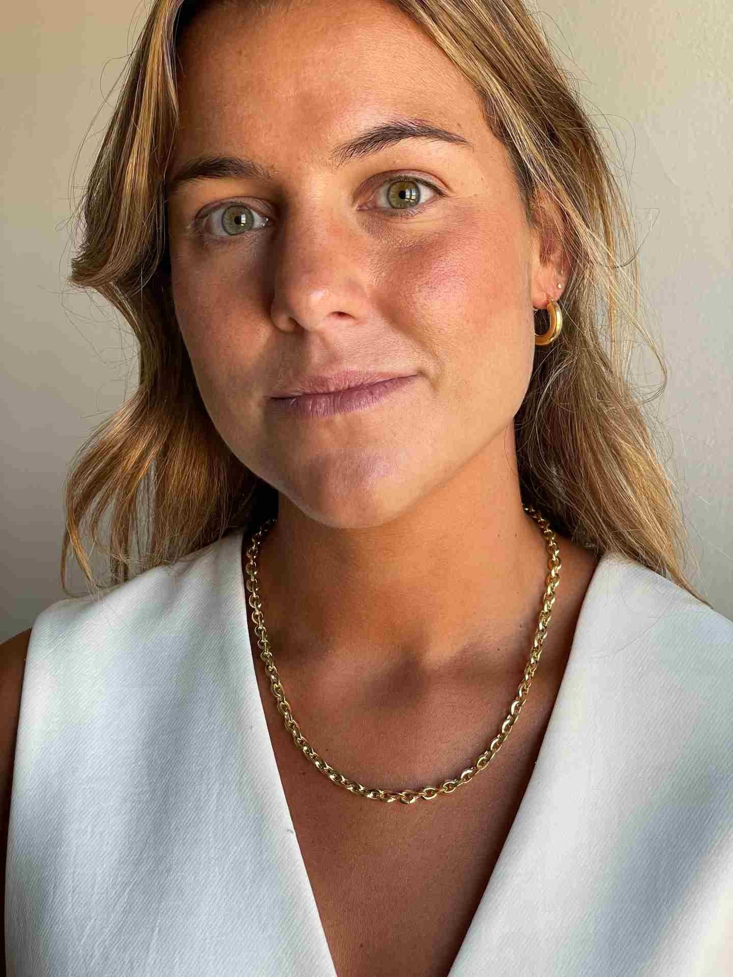 DEIA gargantilla plata 1ª ley bañada oro eslabones lisos afinados