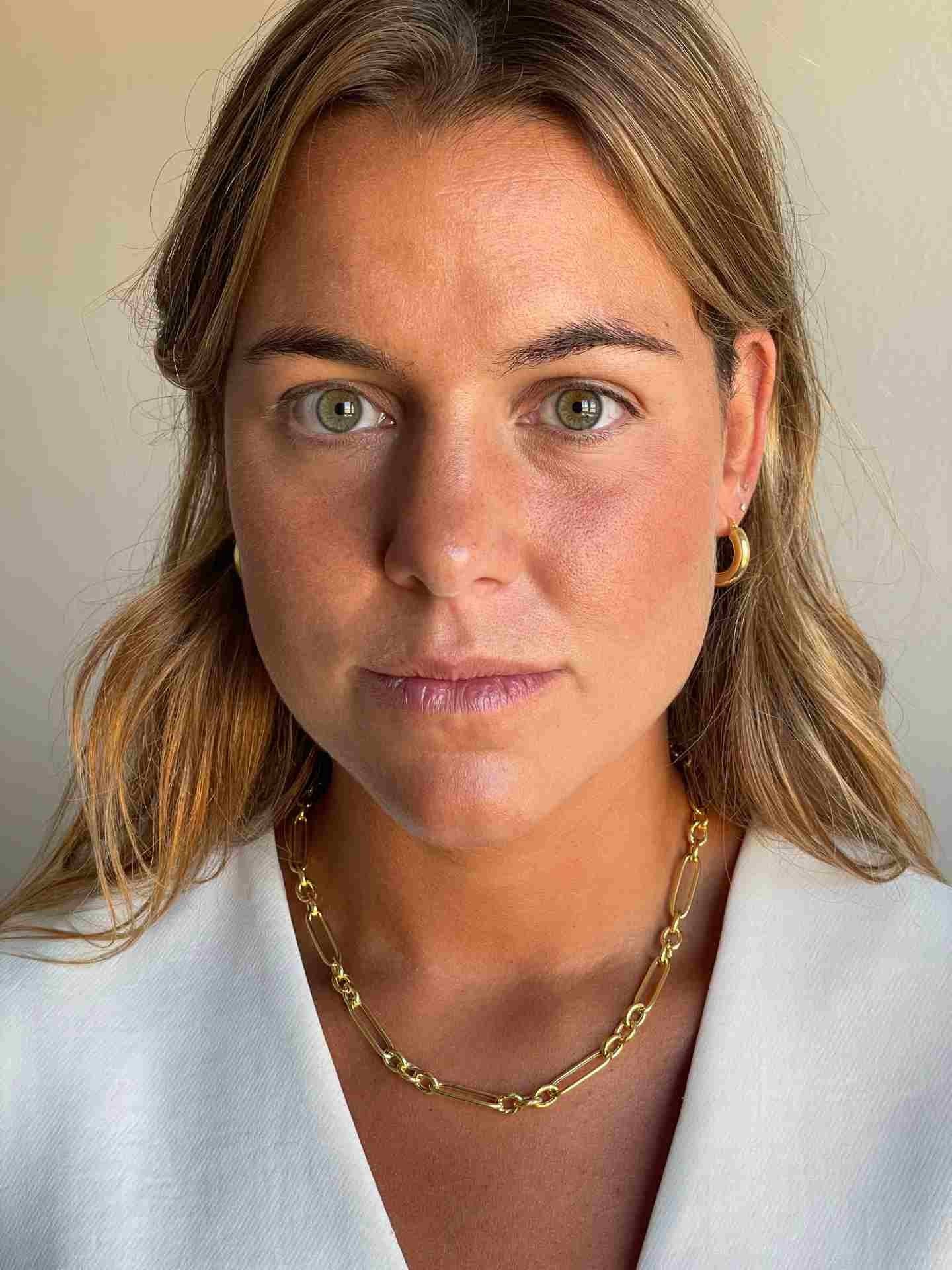 DORGALI gargantilla plata 1ª ley bañada oro eslabones diferentes