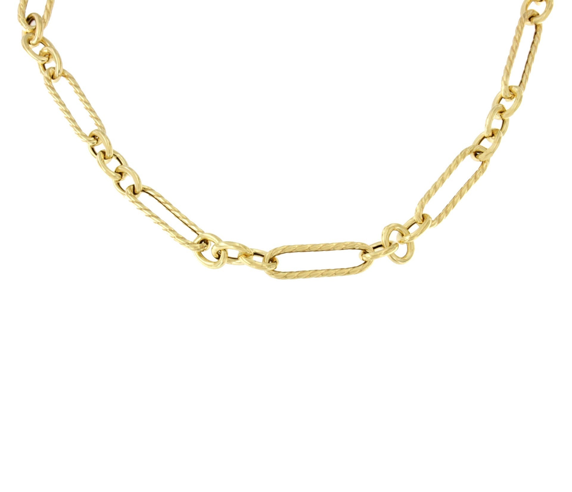 COMO gargantilla plata 1ª ley bañada oro eslabones lisos y mates