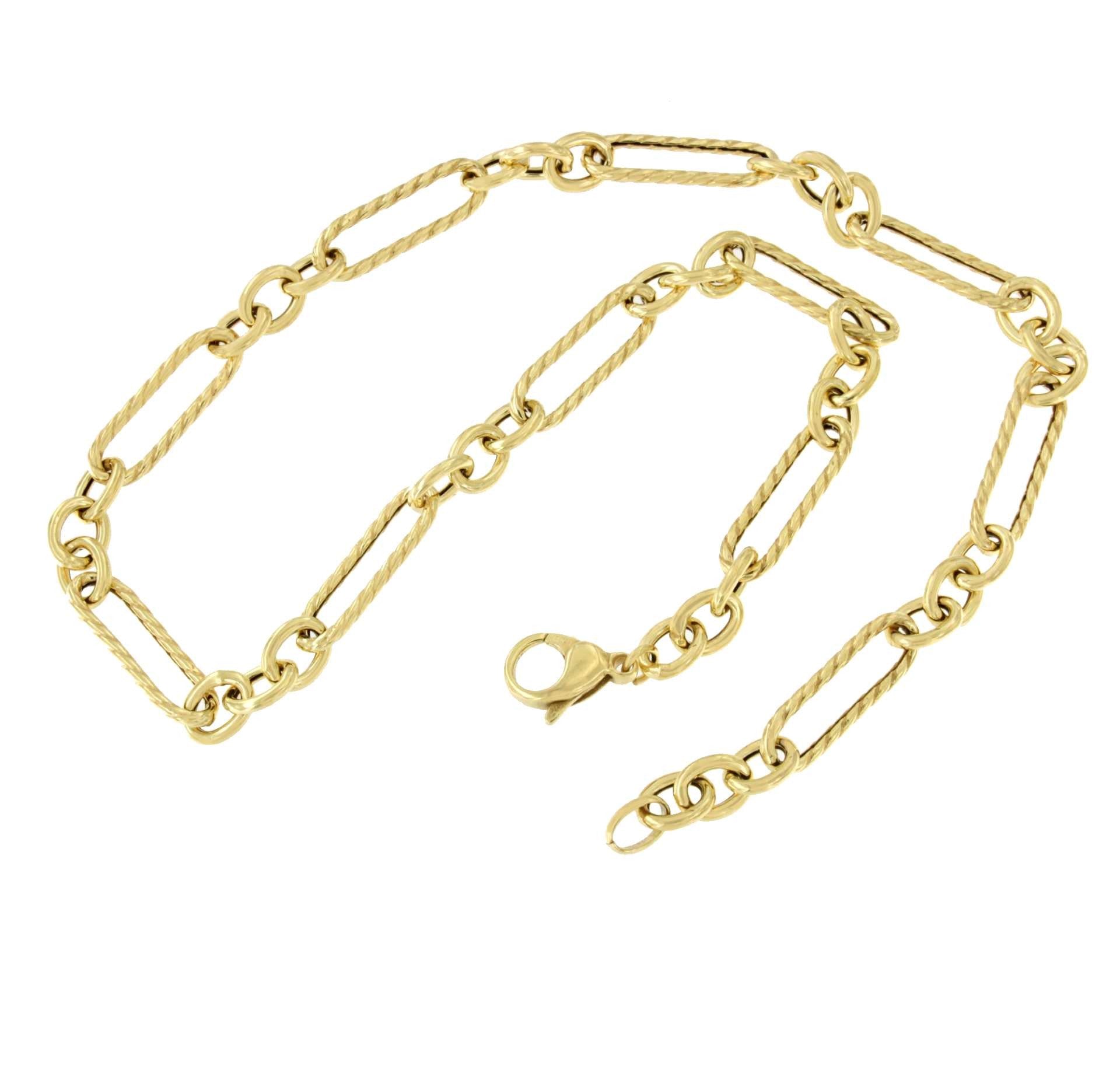 COMO gargantilla plata 1ª ley bañada oro eslabones lisos y mates