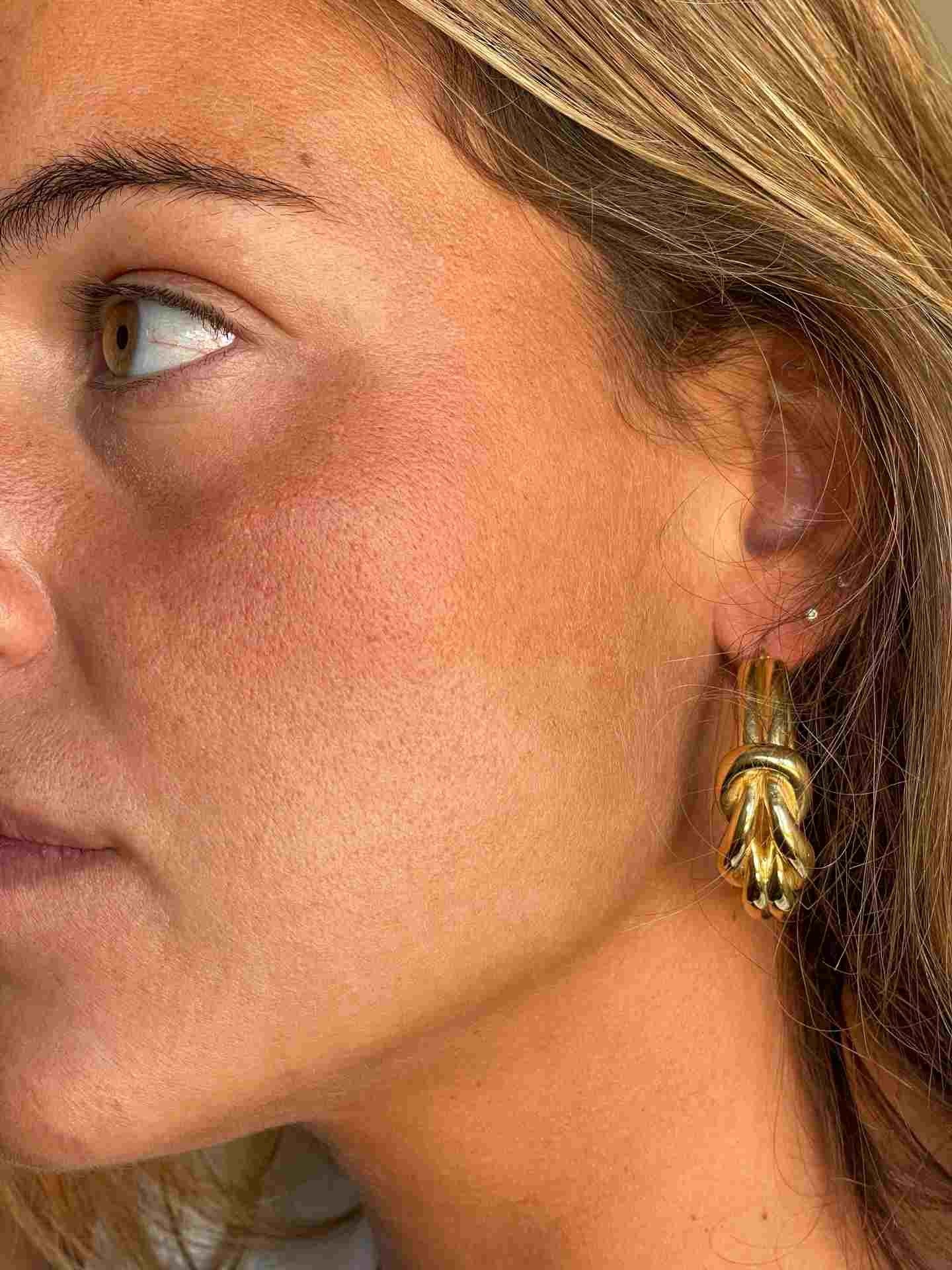 ALBARRACIN argollas nudos marinero en plata 1ª ley bañada oro