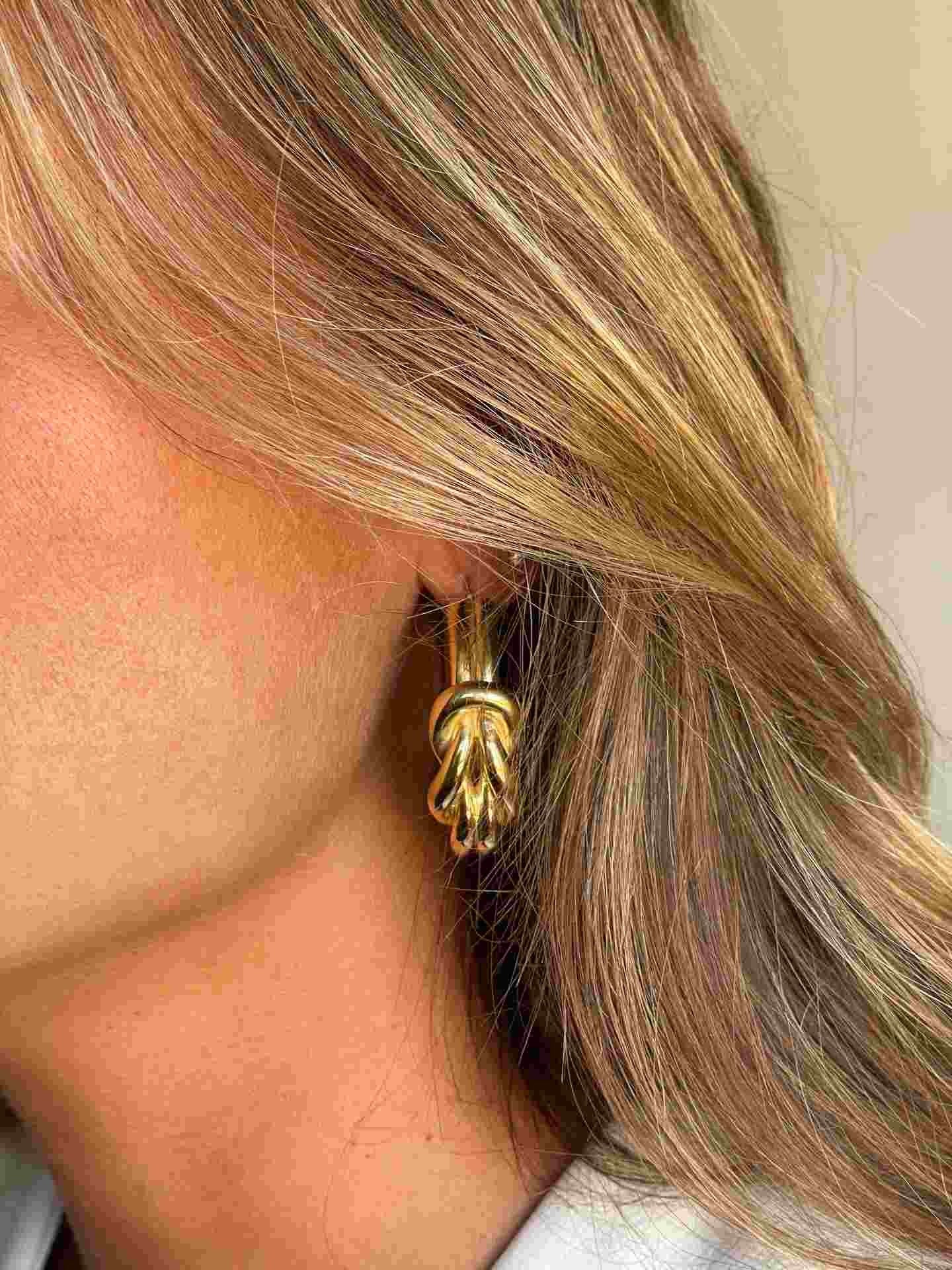 ALBARRACIN argollas nudos marinero en plata 1ª ley bañada oro