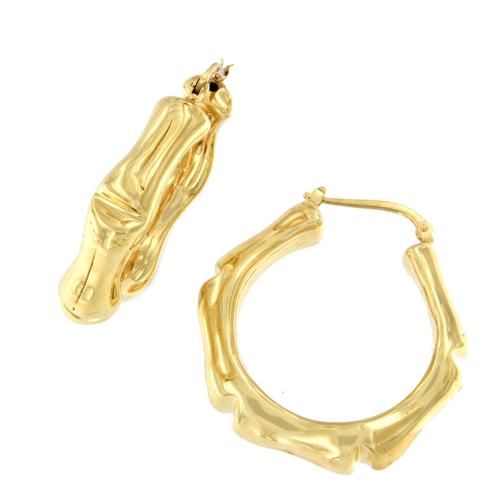 LA BOHEME argollas hexagonales en plata 1ª ley bañada oro - Roman Joyero