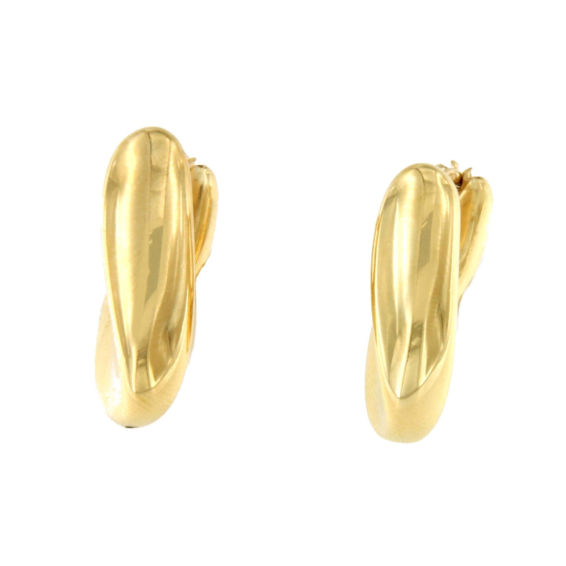 TOSCA argollas ovales leve torsión en plata 1ª ley bañada oro