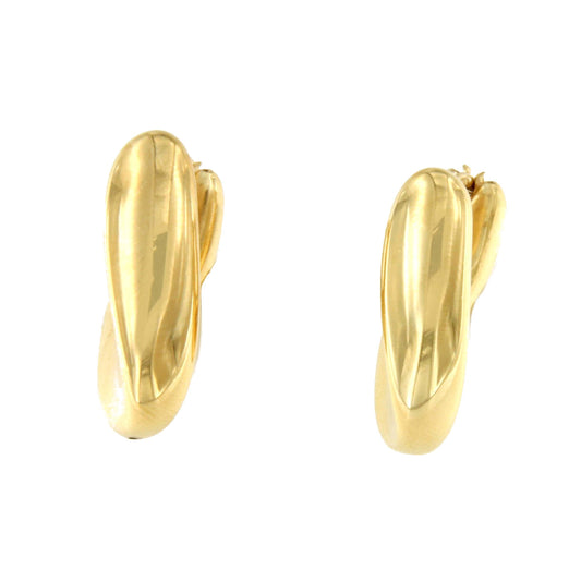 TOSCA argollas ovales leve torsión en plata 1ª ley bañada oro