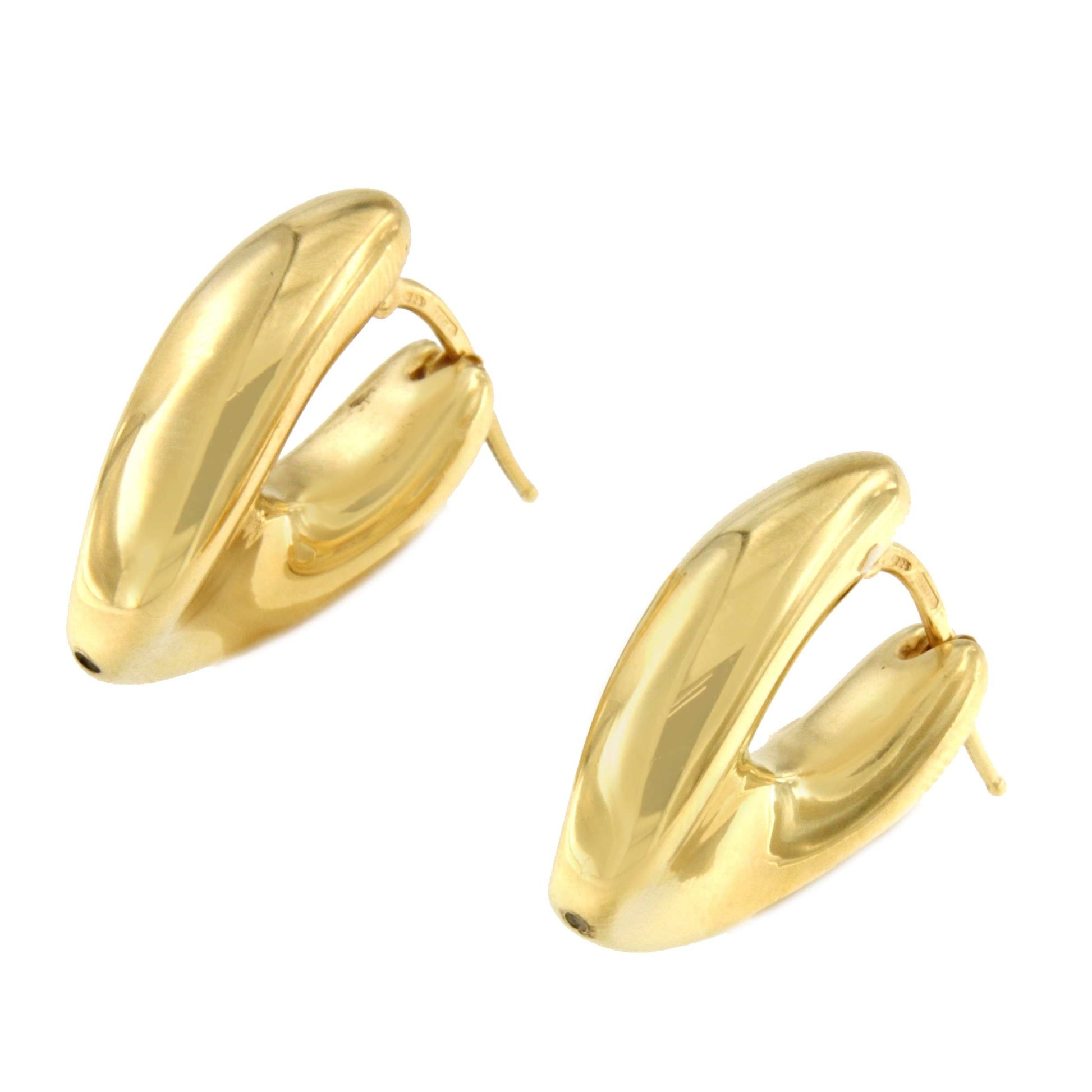 TOSCA argollas ovales leve torsión en plata 1ª ley bañada oro