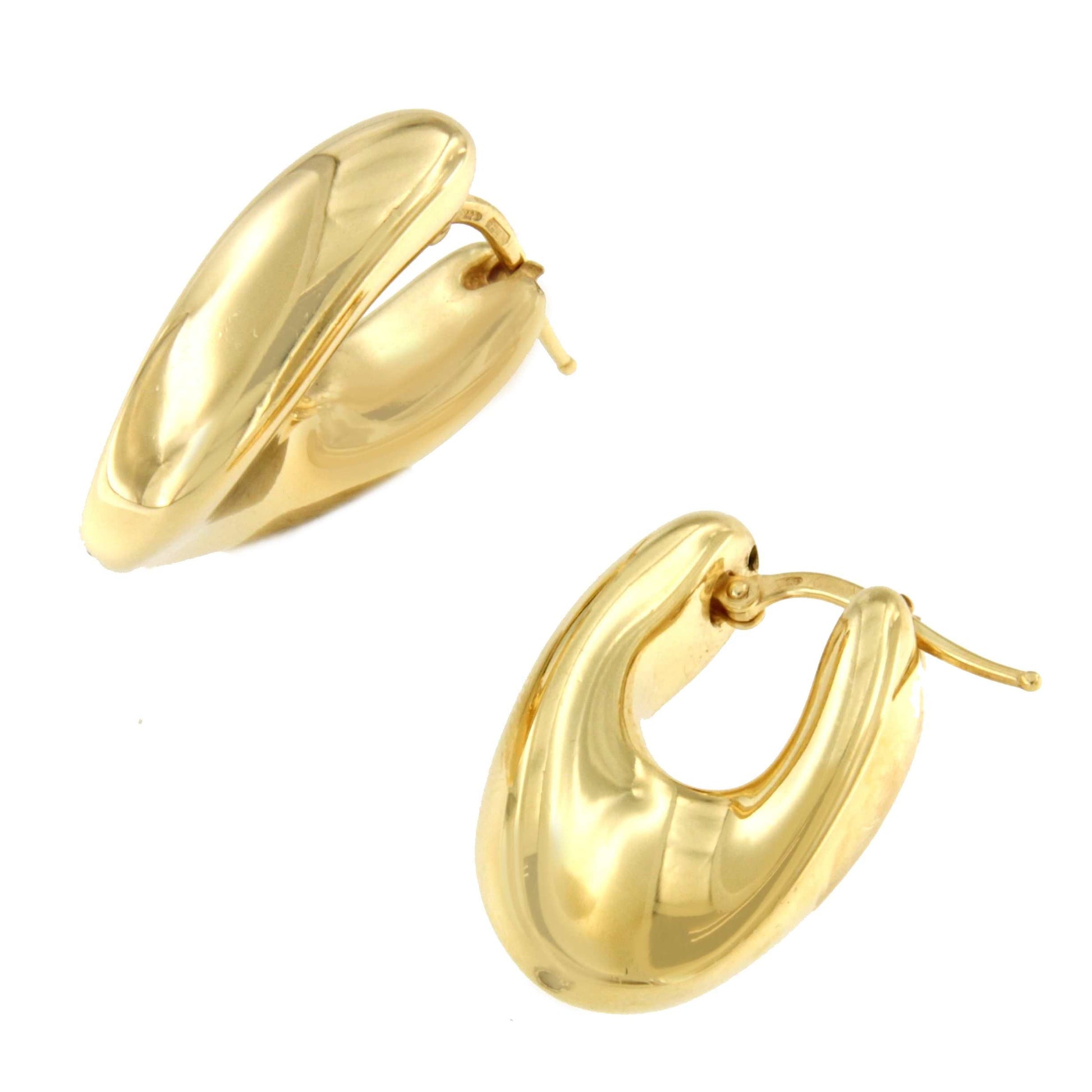 TOSCA argollas ovales leve torsión en plata 1ª ley bañada oro