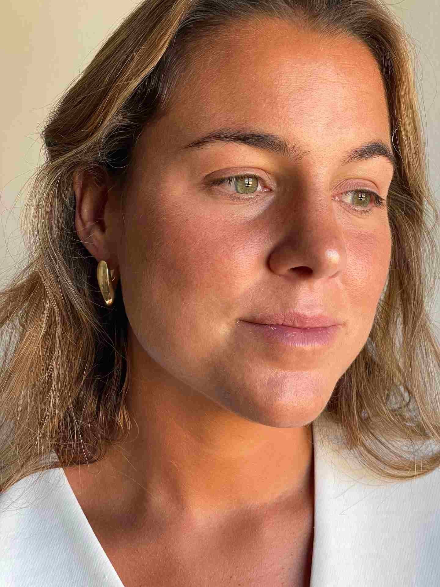 TOSCA argollas ovales leve torsión en plata 1ª ley bañada oro