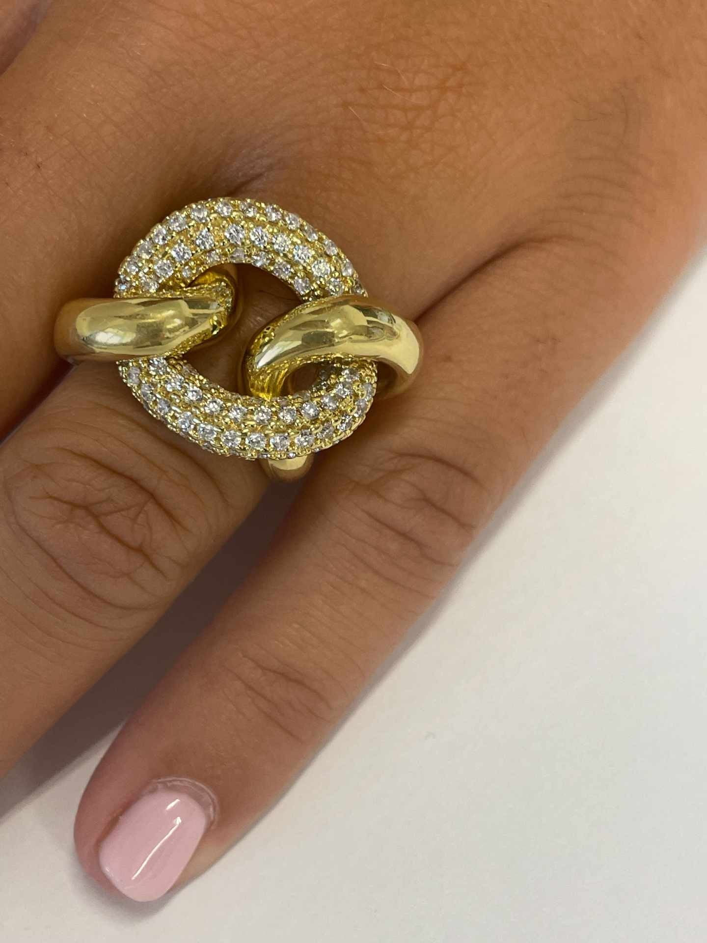 TURANDOT anillo circonitas barbado en plata 1ª ley bañada oro