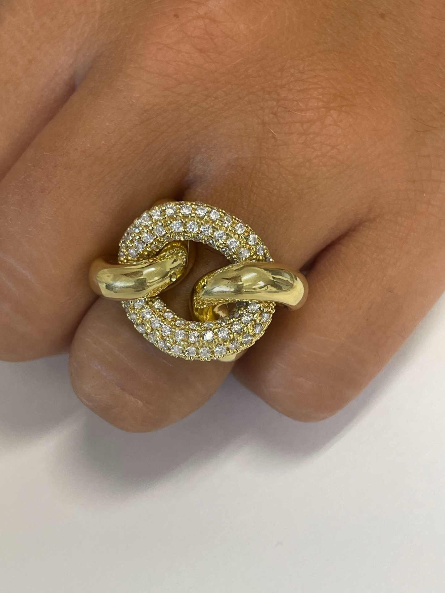 TURANDOT anillo circonitas barbado en plata 1ª ley bañada oro