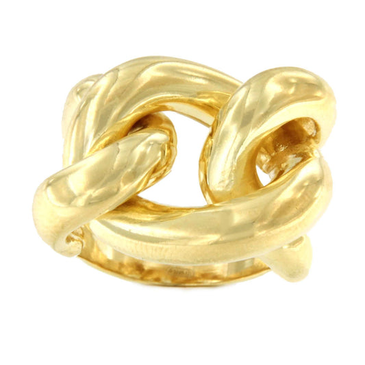 TROVADORA anillo ancho barbado brillo en plata 1ª ley bañada oro