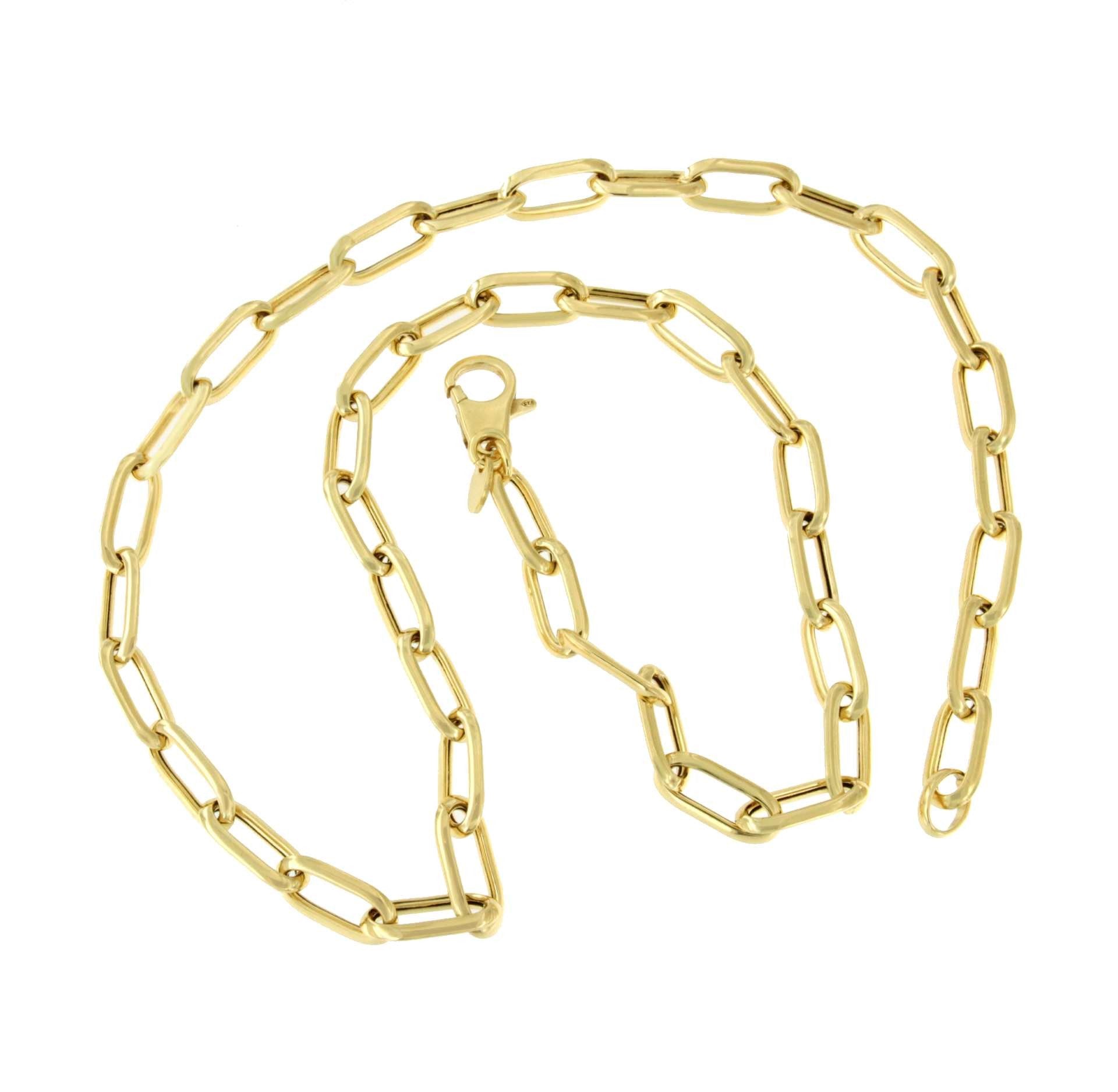 CREMONA gargantilla plata 1ª ley bañada oro eslabones alargados