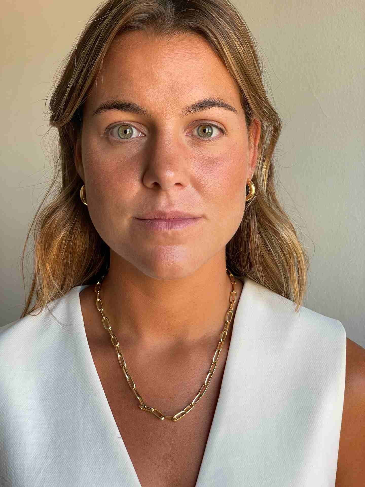 CREMONA gargantilla plata 1ª ley bañada oro eslabones alargados