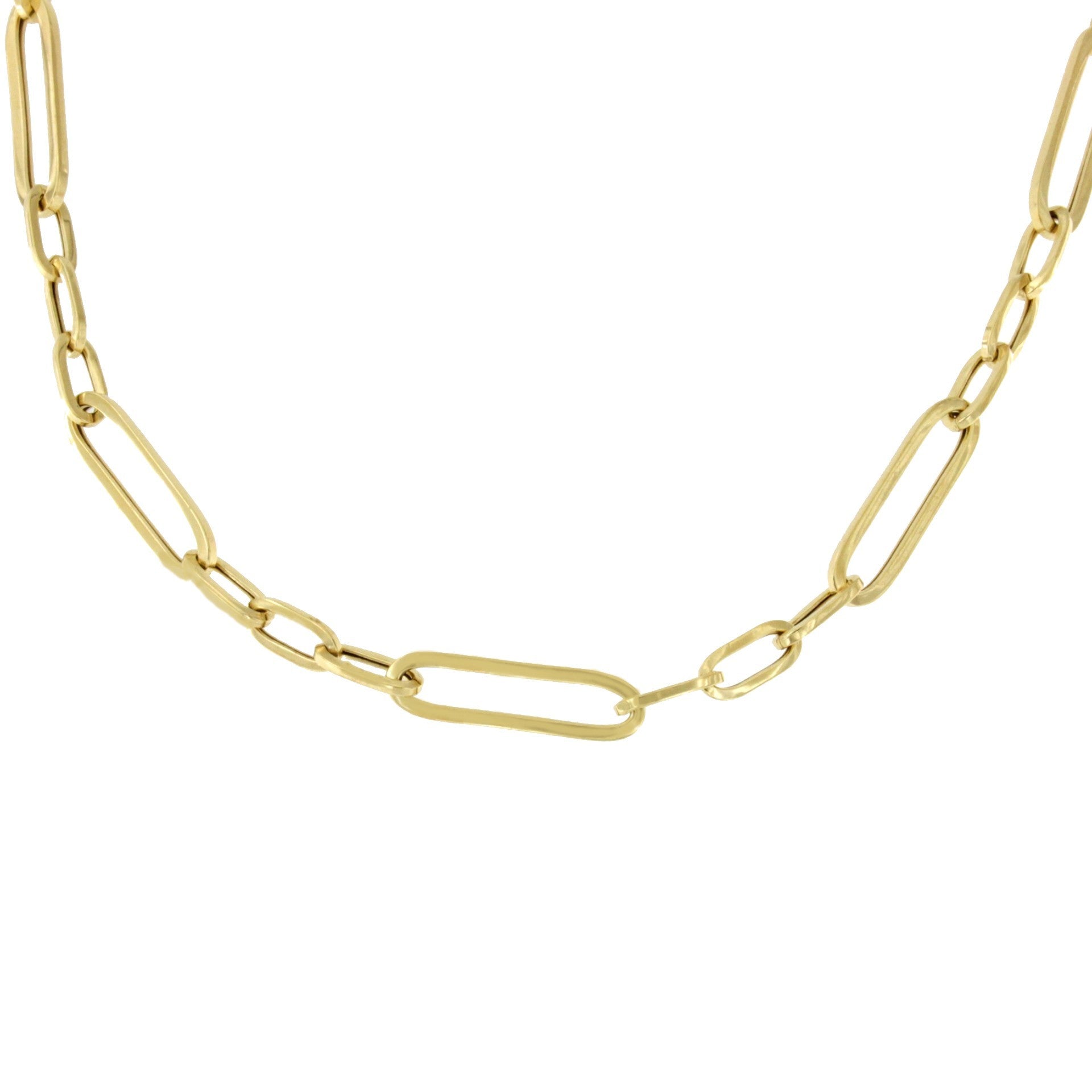 ALQUERO gargantilla plata 1ª ley bañada oro eslabones lisos alargados