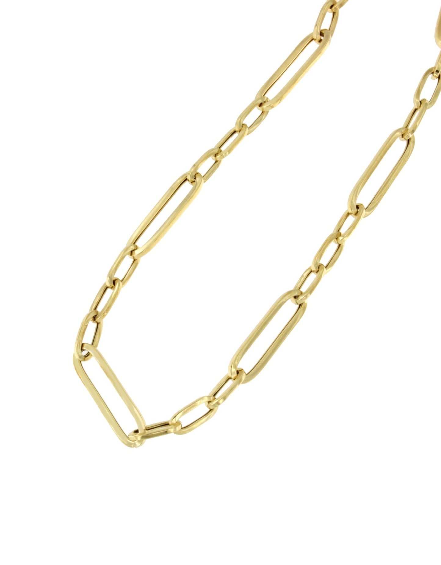 ALQUERO gargantilla plata 1ª ley bañada oro eslabones lisos alargados