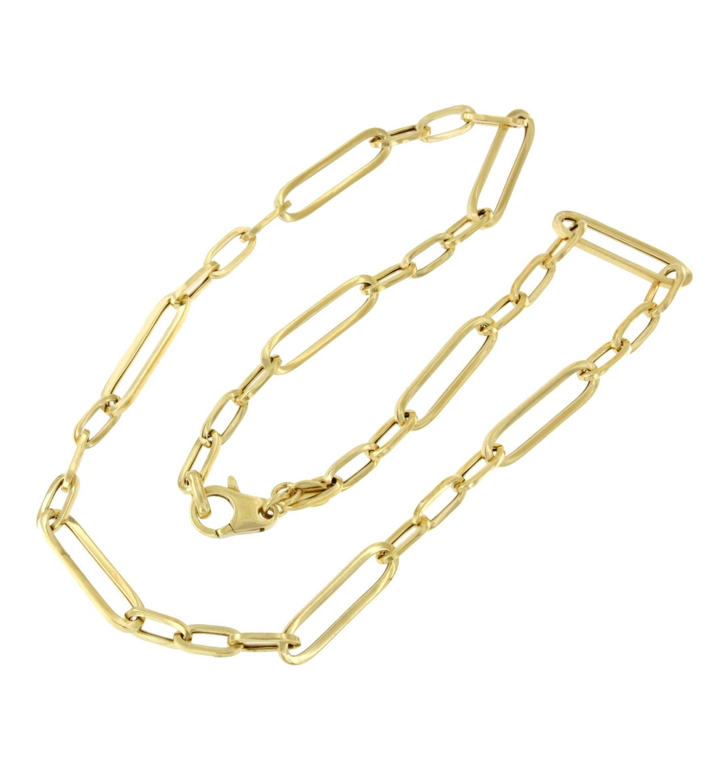 ALQUERO gargantilla plata 1ª ley bañada oro eslabones lisos alargados