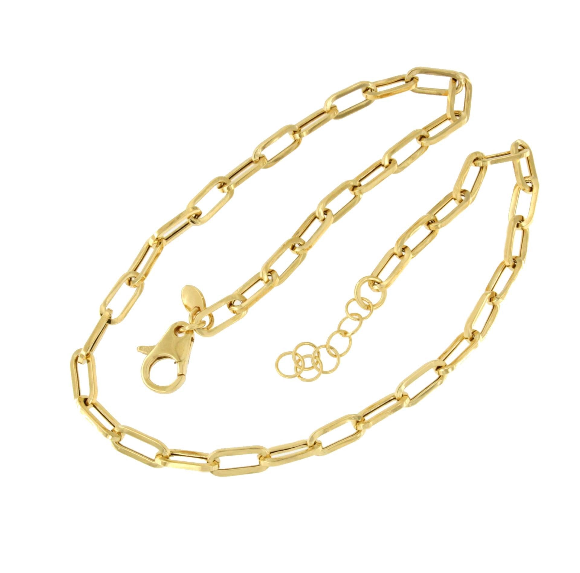 TARARITO cadena plata 1ª ley bañada oro eslabones alargados