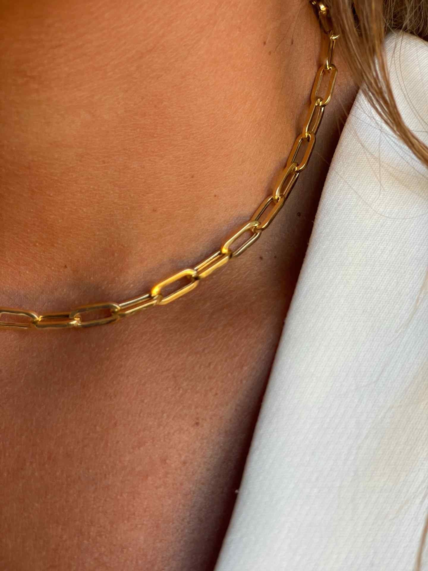 TARARITO cadena plata 1ª ley bañada oro eslabones alargados