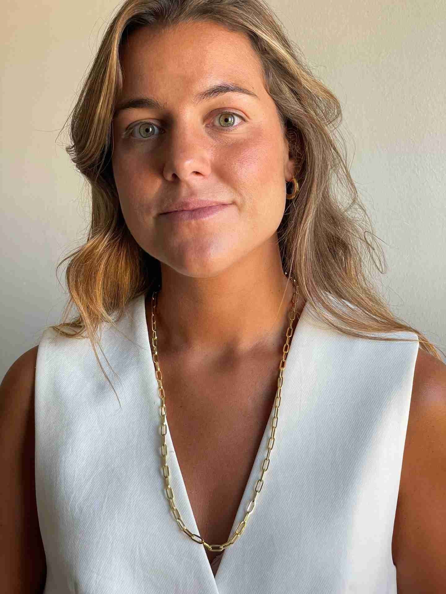 TARARITO cadena plata 1ª ley bañada oro eslabones alargados