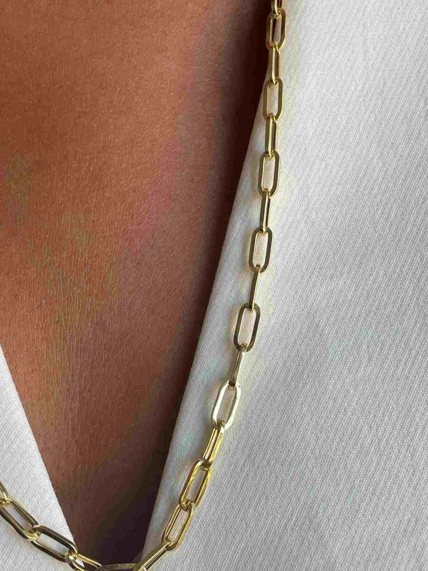 TARARITO cadena plata 1ª ley bañada oro eslabones alargados