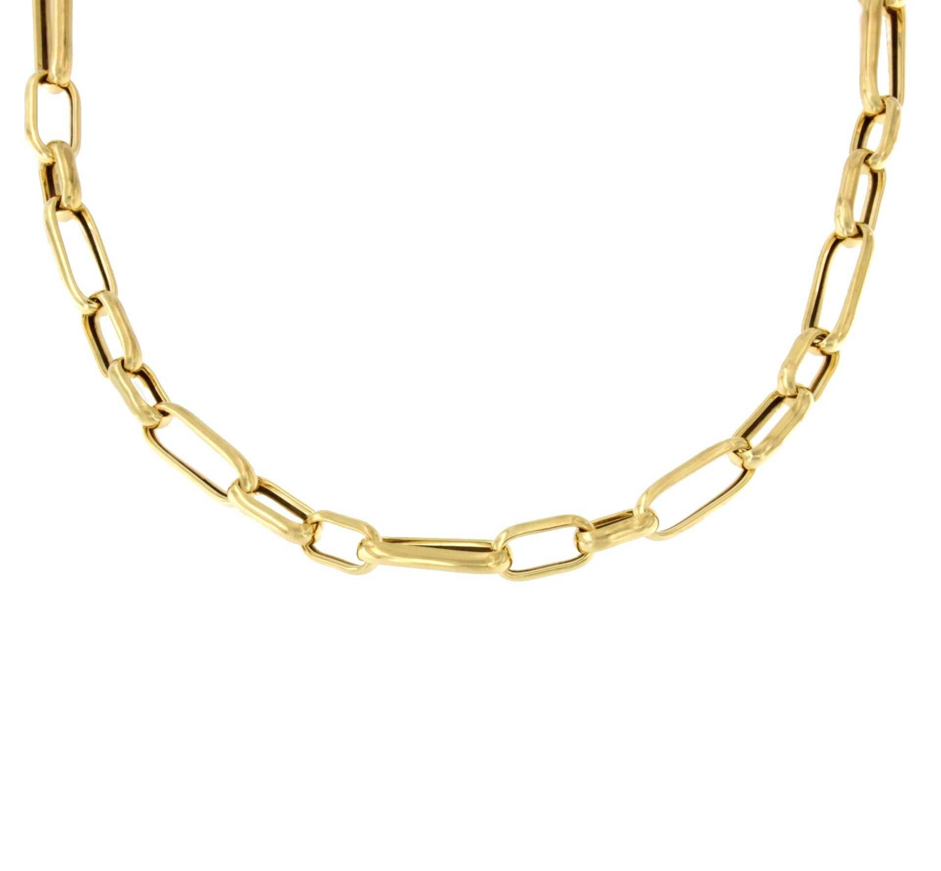 AGEROLA gargantilla plata 1ª ley bañada oro eslabones alargados