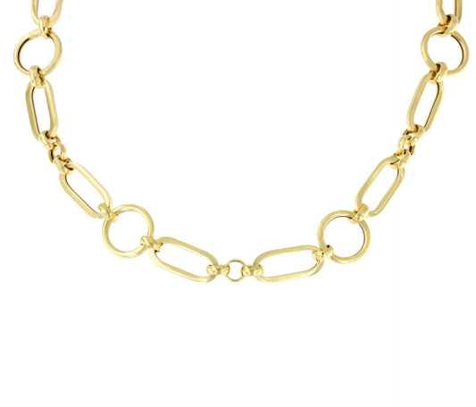 LEONTOPOLIS gargantilla plata 1ª ley bañada oro eslabones distintos