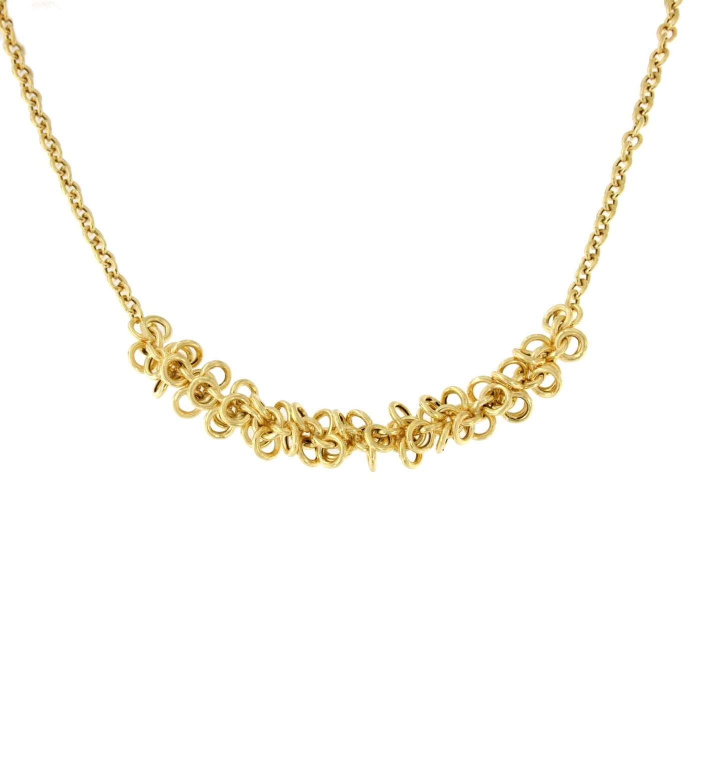 POSITANO gargantilla plata 1ª ley bañada oro eslabones circulares