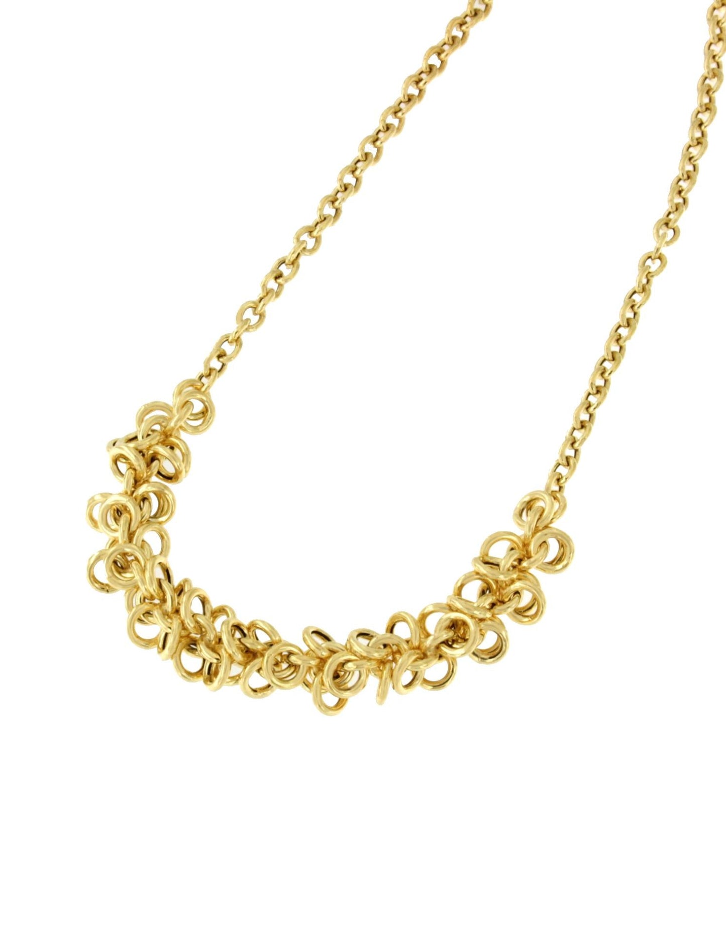 POSITANO gargantilla plata 1ª ley bañada oro eslabones circulares