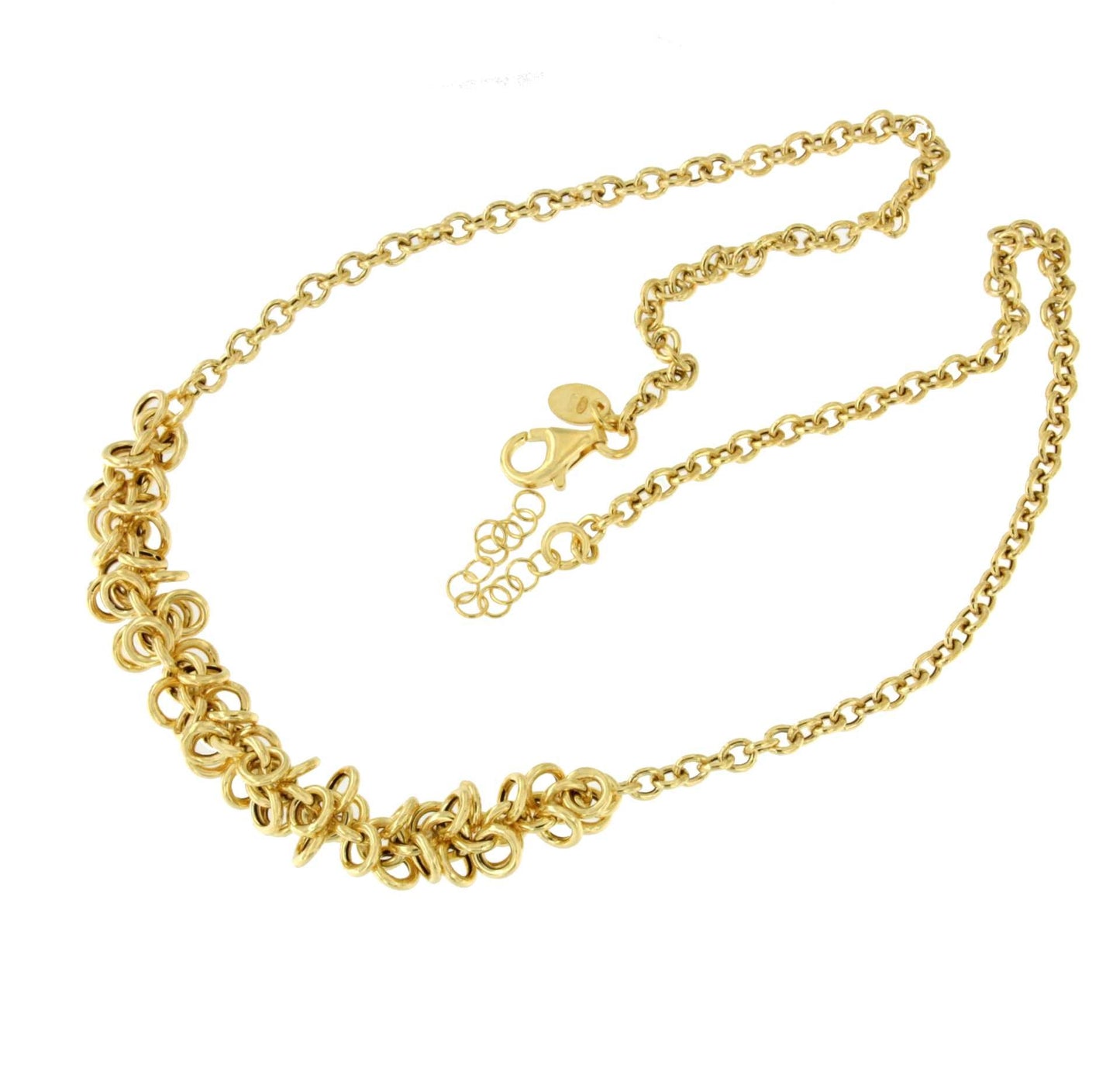 POSITANO gargantilla plata 1ª ley bañada oro eslabones circulares