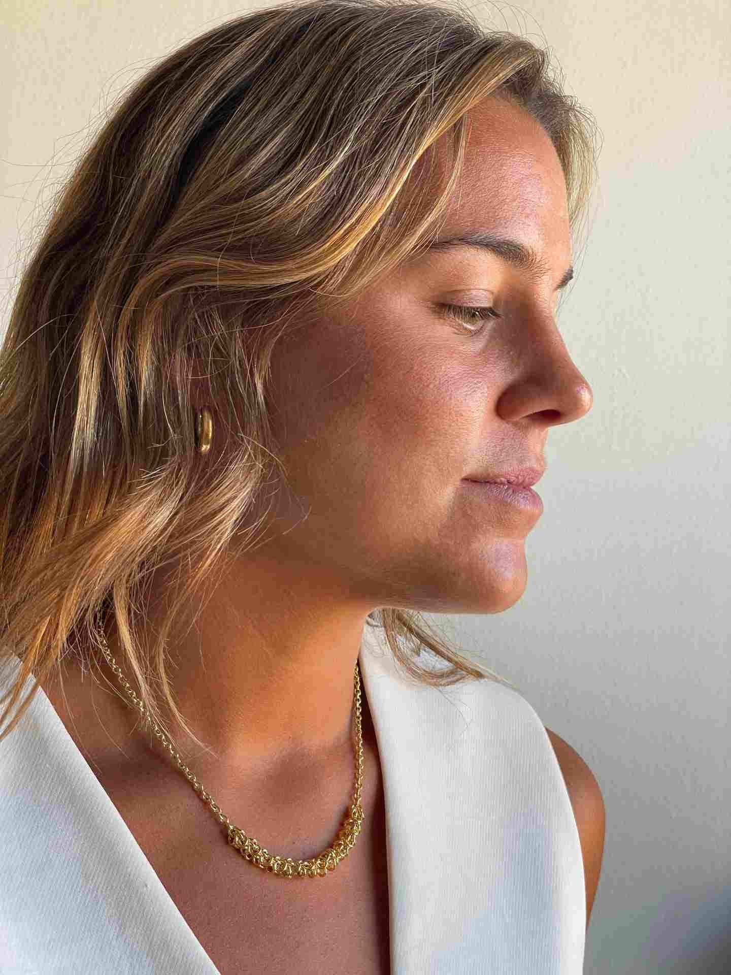 POSITANO gargantilla plata 1ª ley bañada oro eslabones circulares