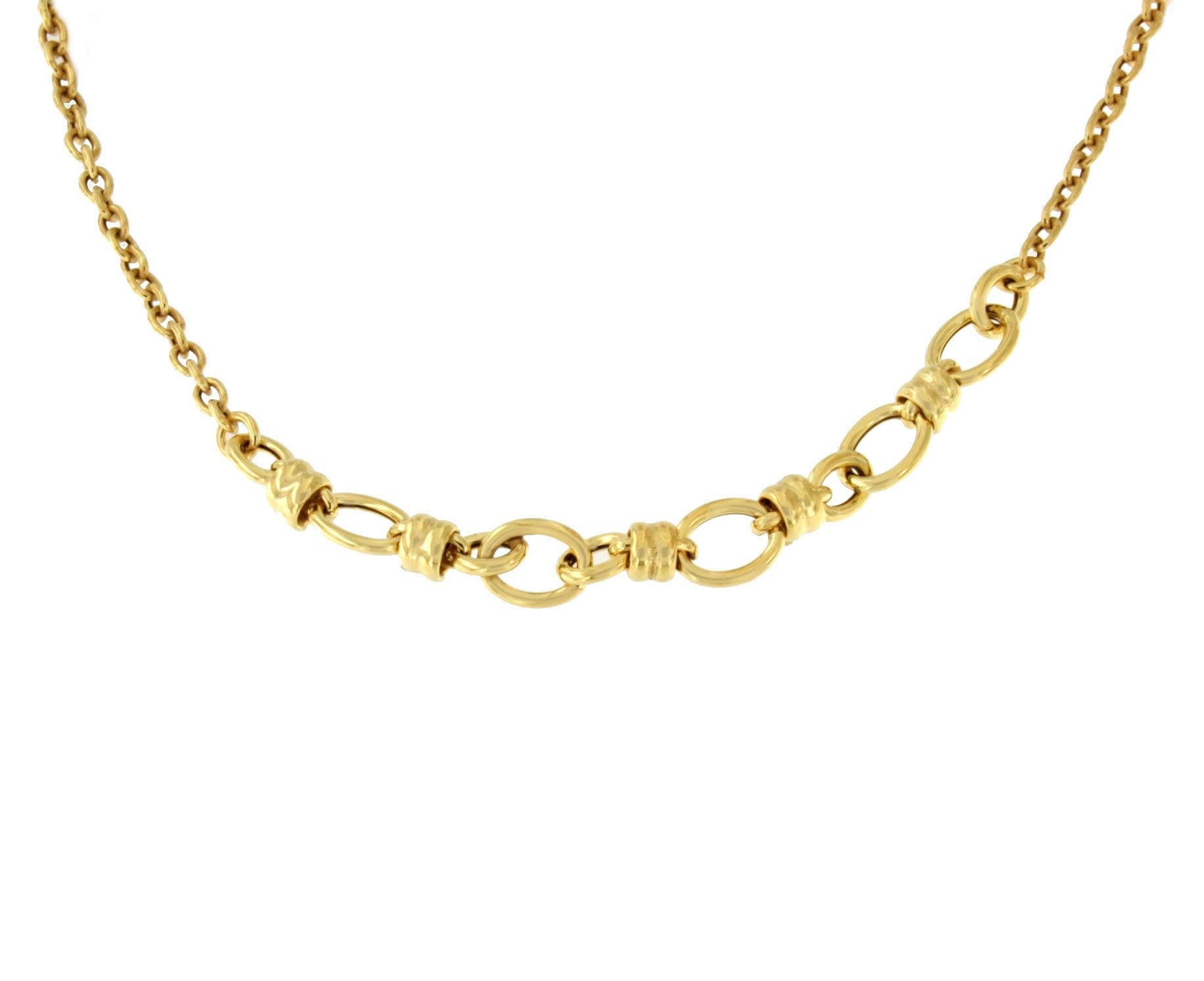 AMALFI gargantilla plata 1ª ley bañada oro eslabones aretes