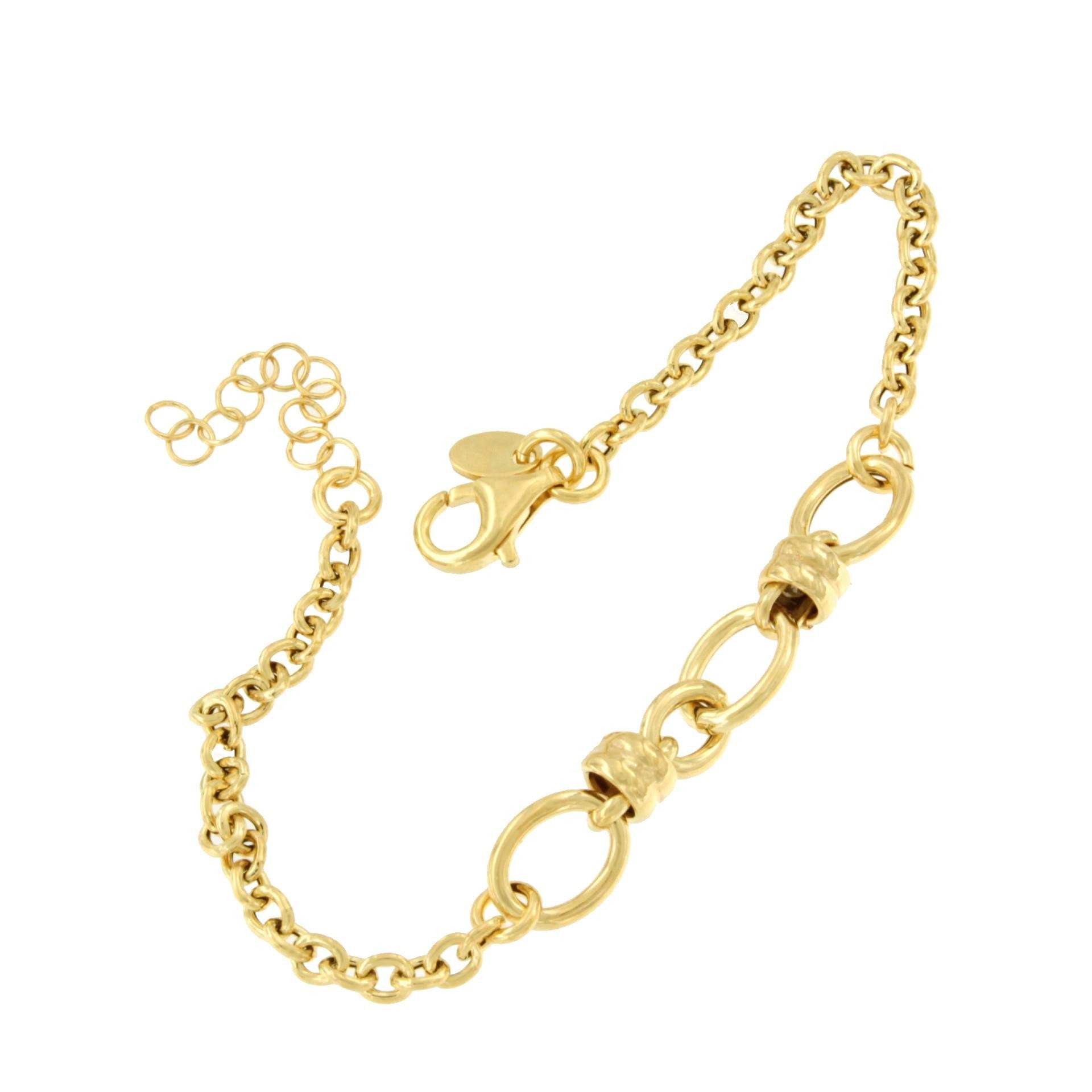 TRIESTE pulsera plata 1ª ley bañada oro eslabones aretes - Roman Joyero