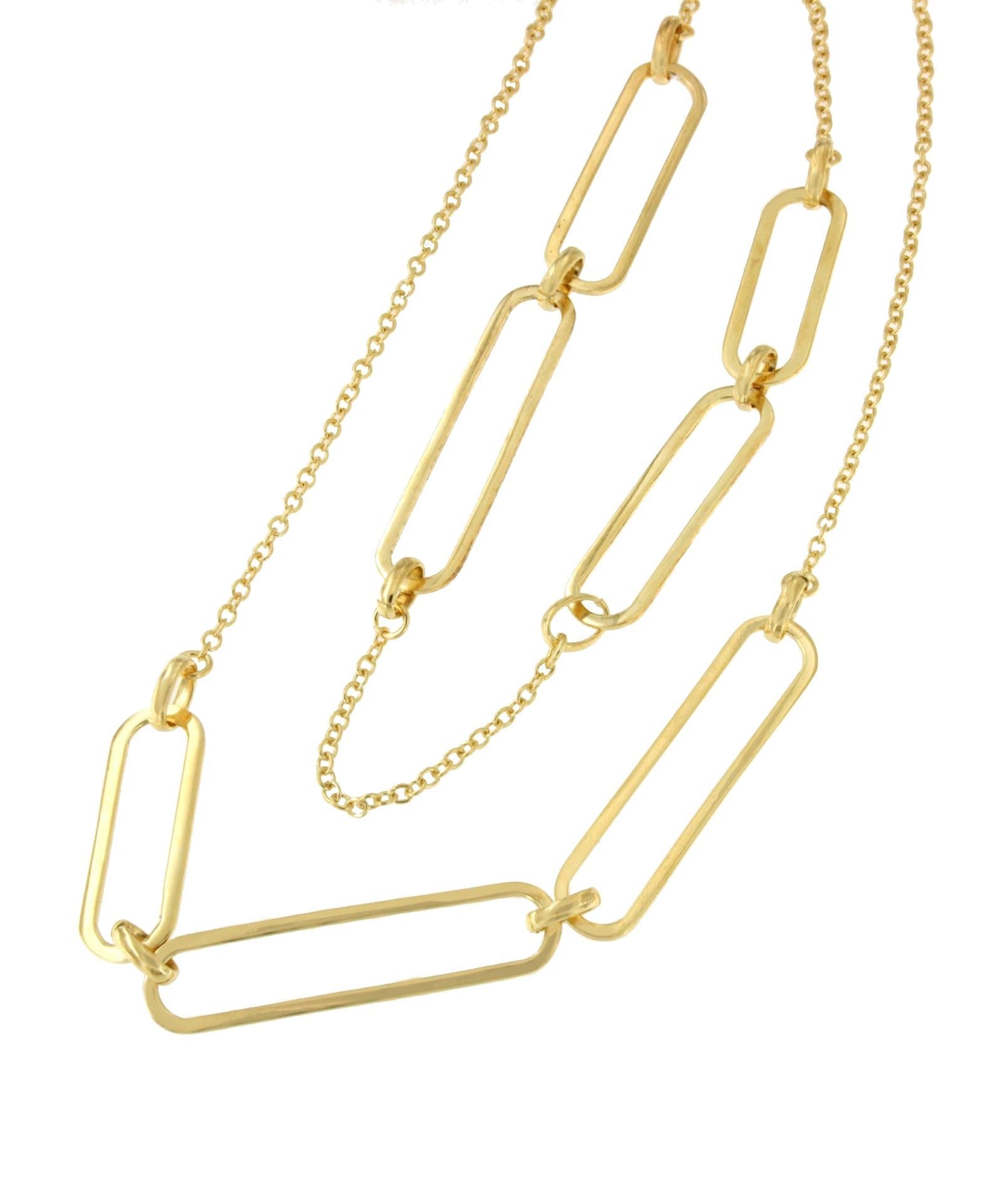 SOLLER cadena larga y eslabones intercalados plata 1ª ley bañada oro - Roman Joyero