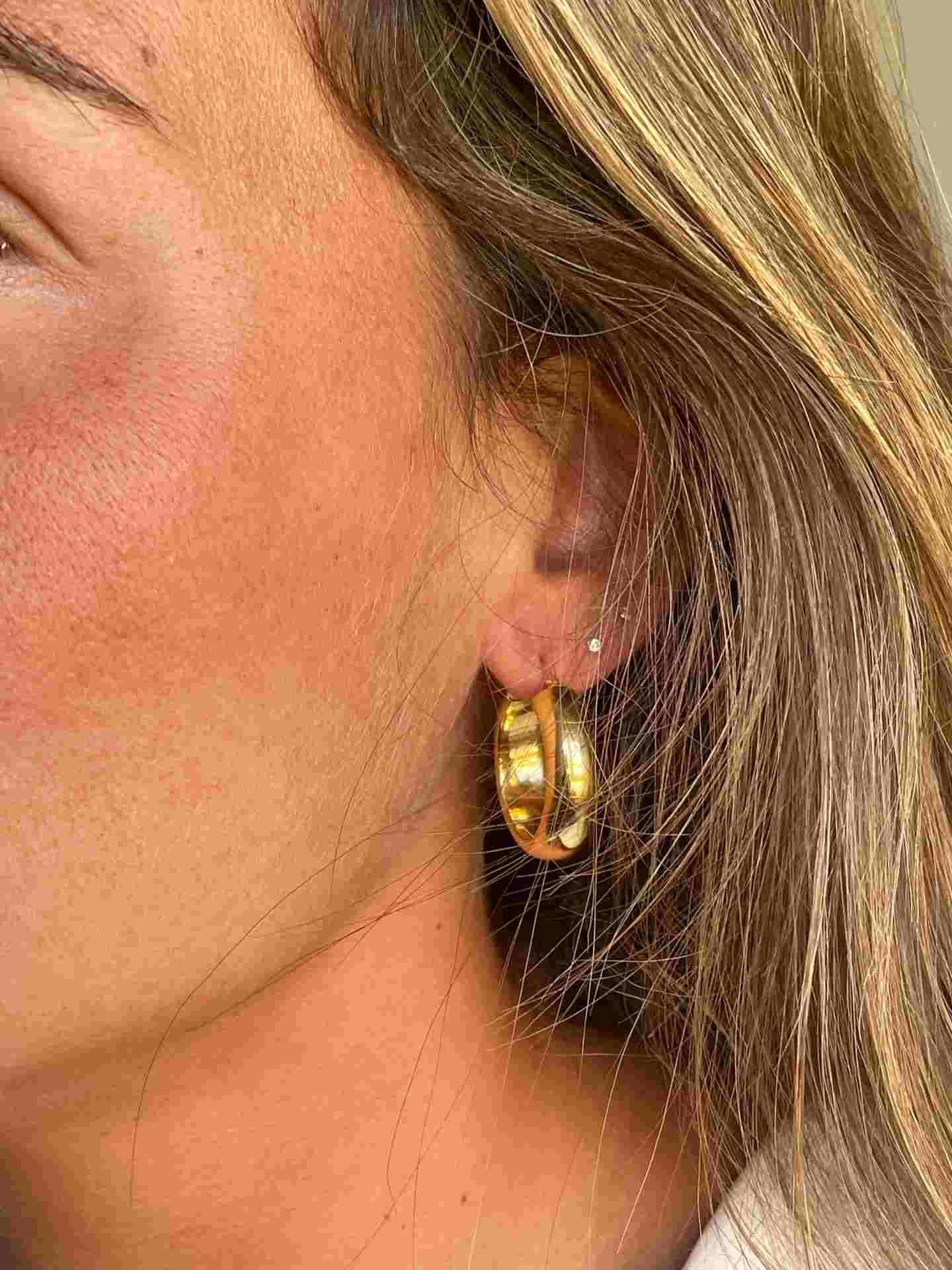 ALDEBARRAN argollas lisas redondeadas en plata 1ª ley bañada oro