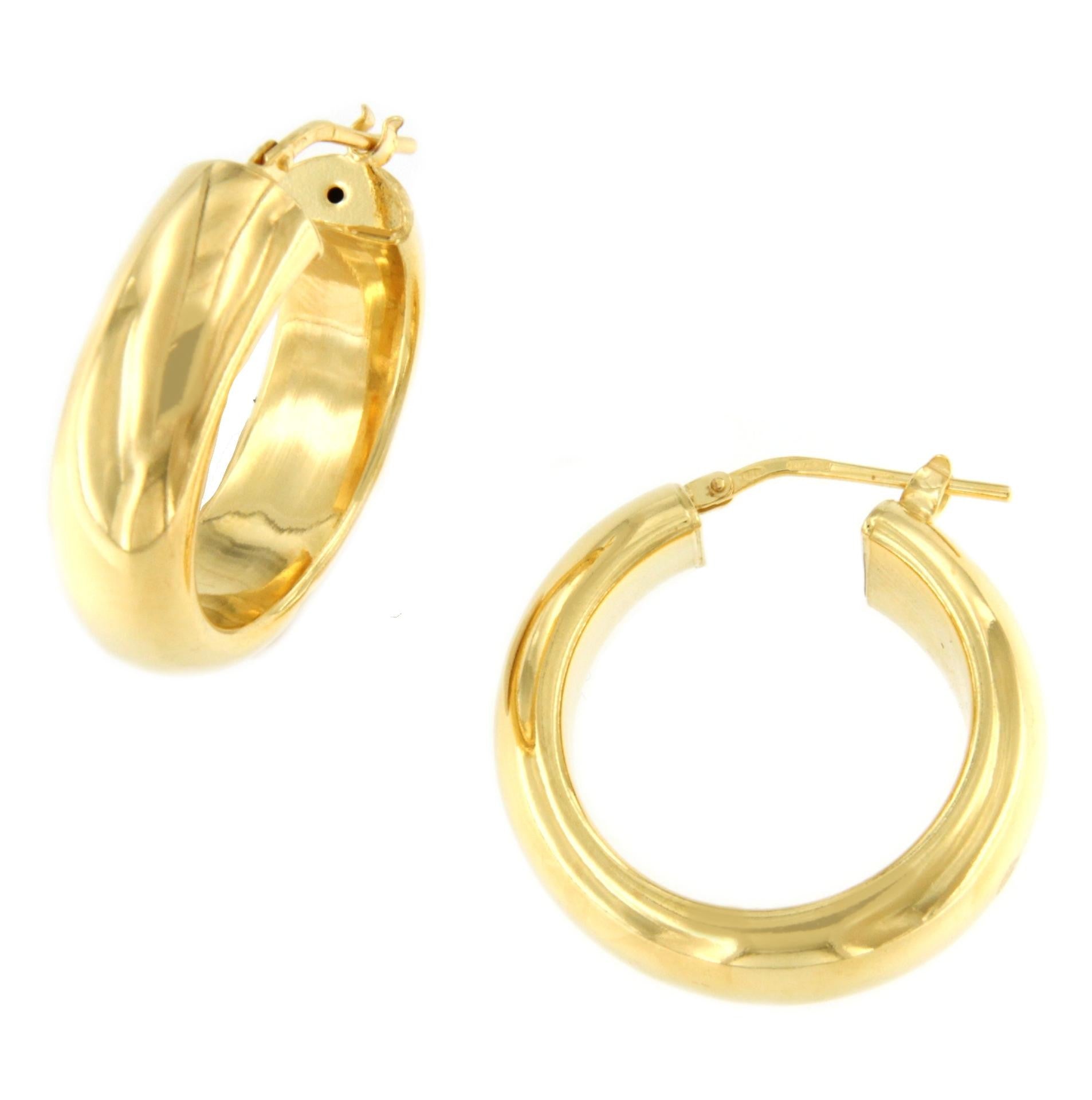 ALDEBARRAN argollas lisas redondeadas en plata 1ª ley bañada oro