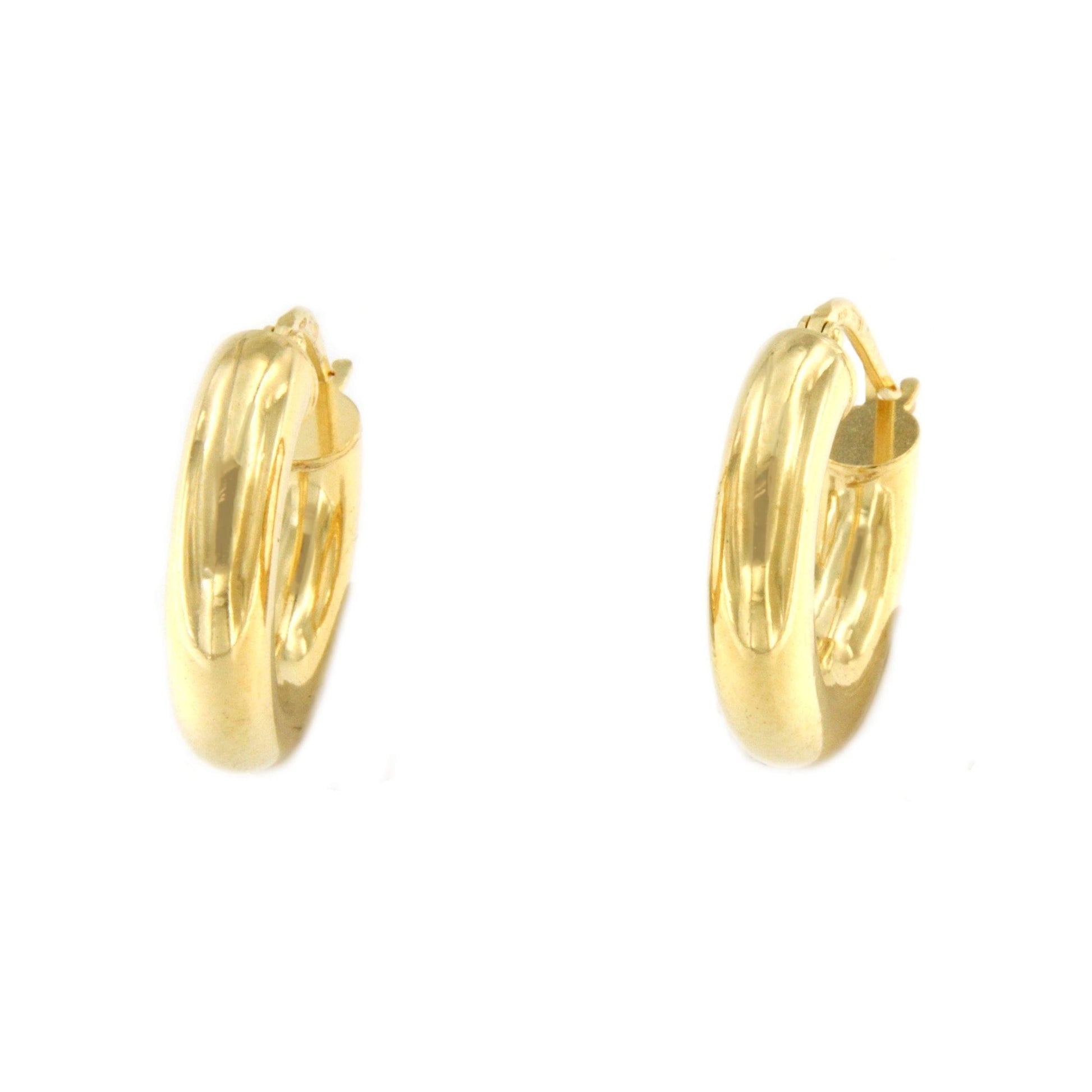 CAPITANO argollas redondas lisas en plata 1ª ley bañada oro