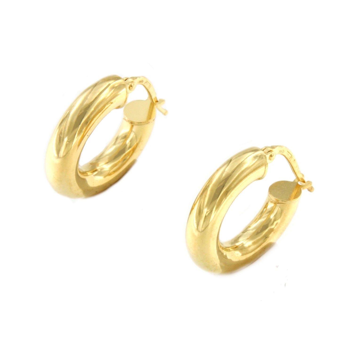 CAPITANO argollas redondas lisas en plata 1ª ley bañada oro