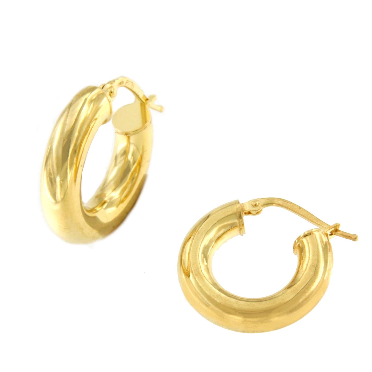 CAPITANO argollas redondas lisas en plata 1ª ley bañada oro