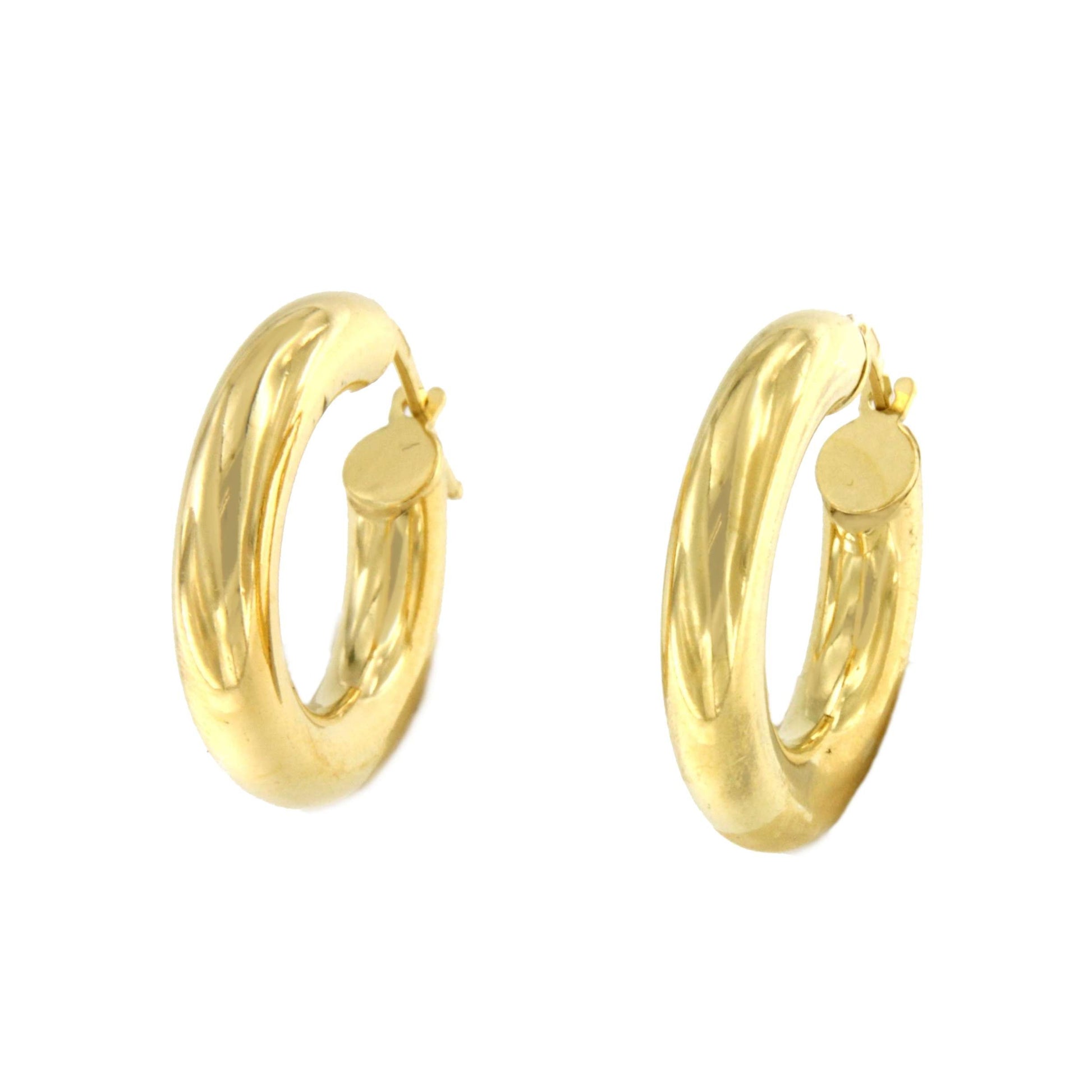 CAPITANO argollas redondas lisas en plata 1ª ley bañada oro