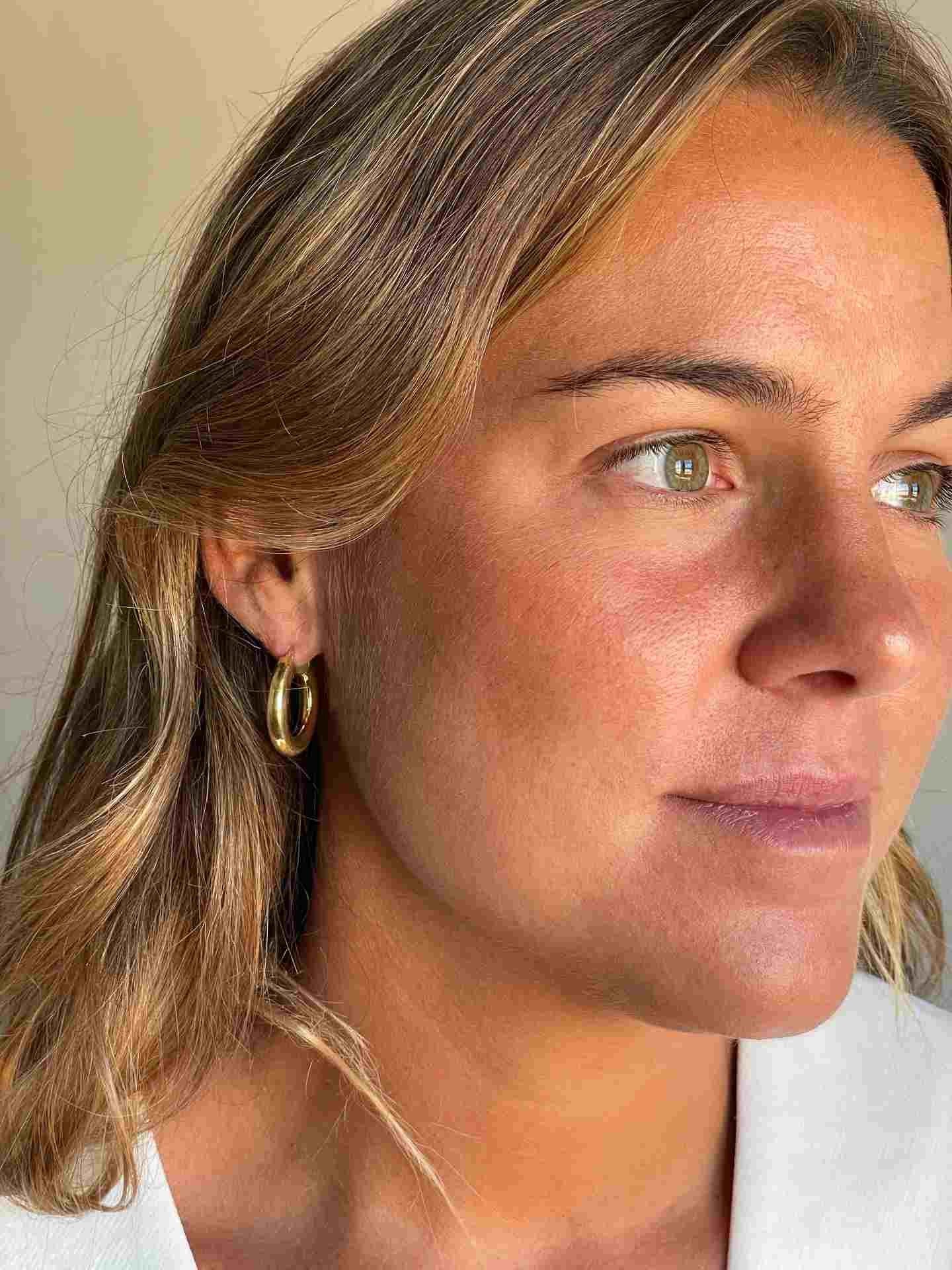 CAPITANO argollas redondas lisas en plata 1ª ley bañada oro