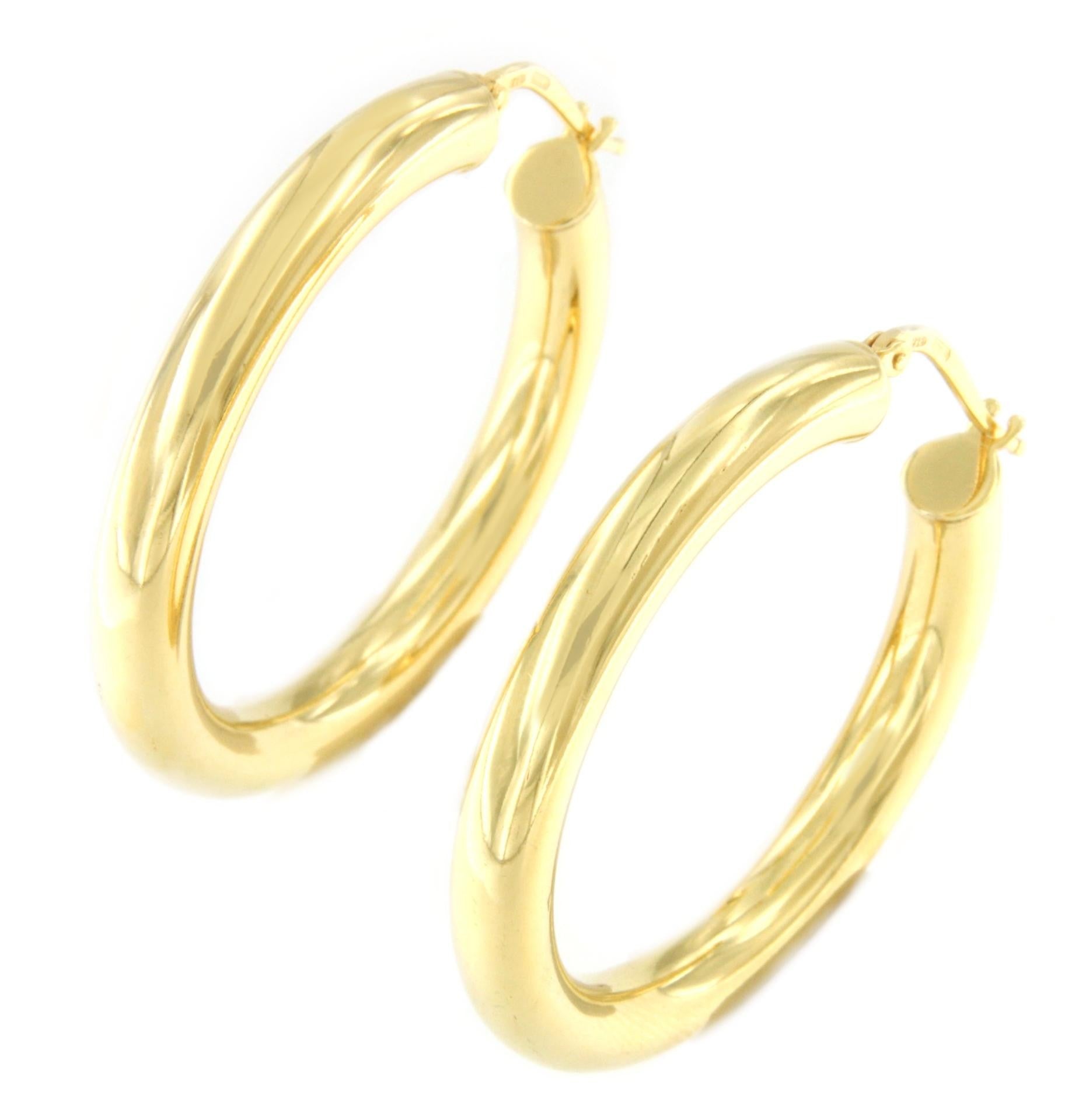 CAPITANO argollas redondas lisas en plata 1ª ley bañada oro