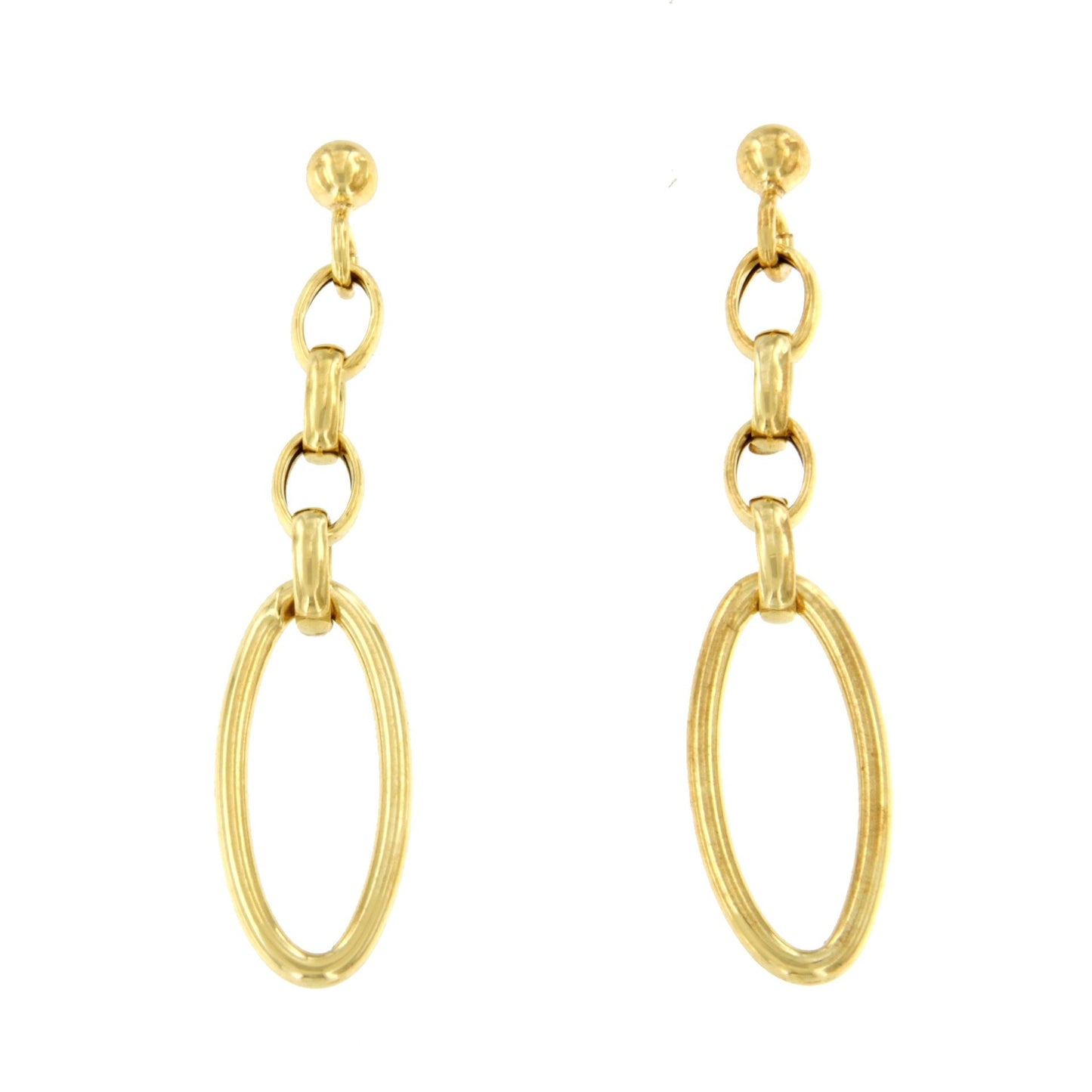 ALBATROS pendientes largos eslabón cadenas plata bañado oro - Roman Joyero